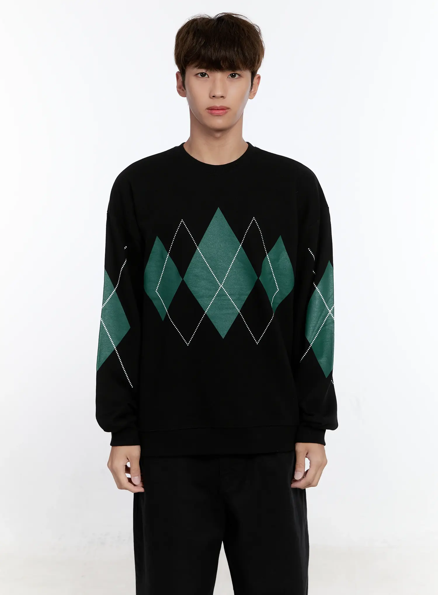 Men's Argyle Pattern Sweatshirt IS530 - Image 13