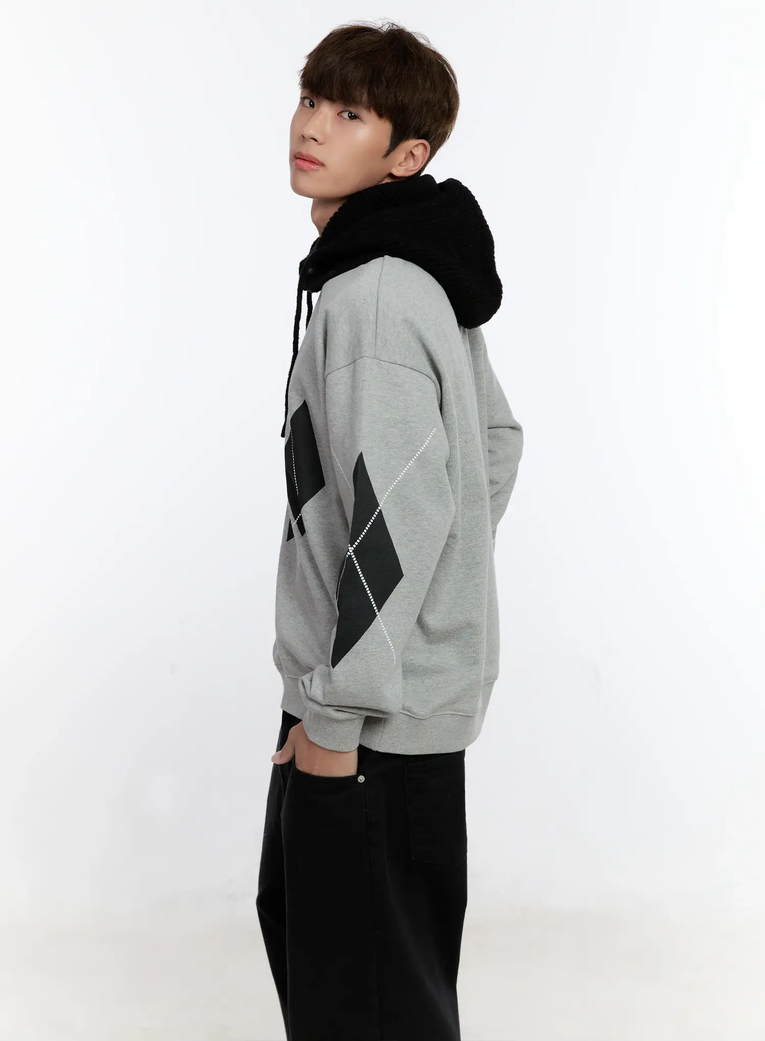 Men's Argyle Pattern Sweatshirt IS530 - Image 7