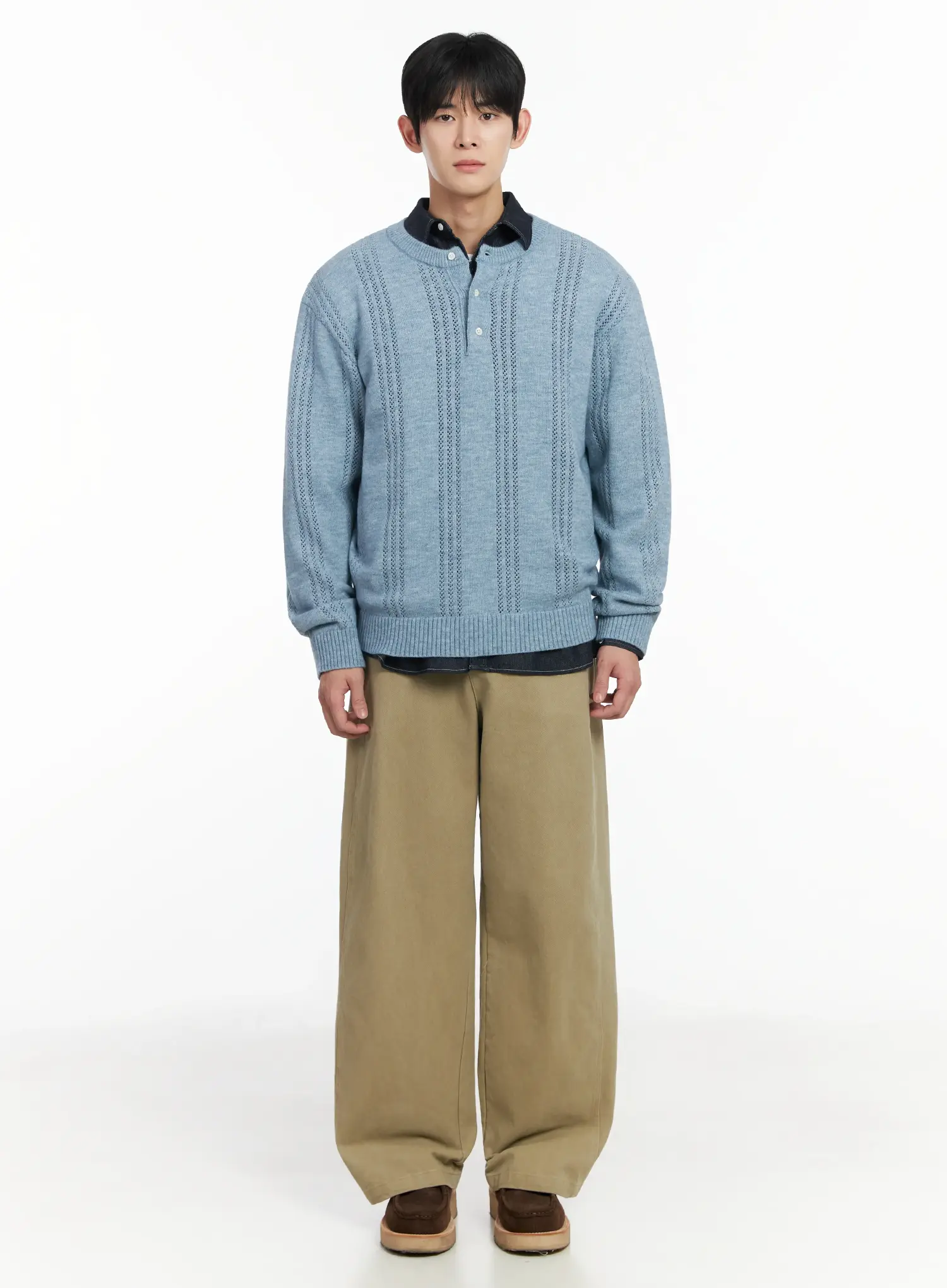 Men's Back Pocket Wide Leg Pants IF517 - Image 4