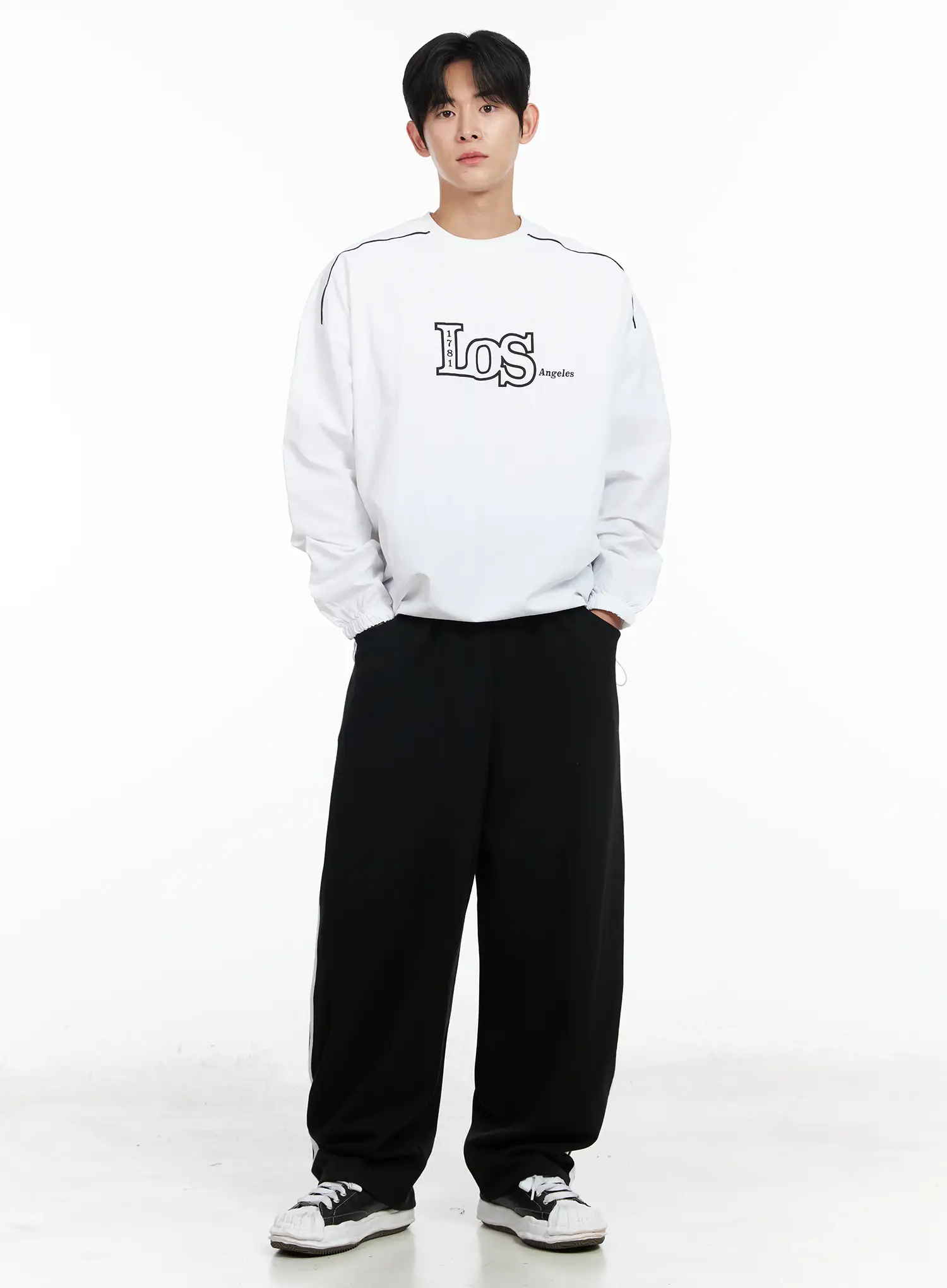 Men's Baggy Stripe Sweatpants IM523 - Image 4