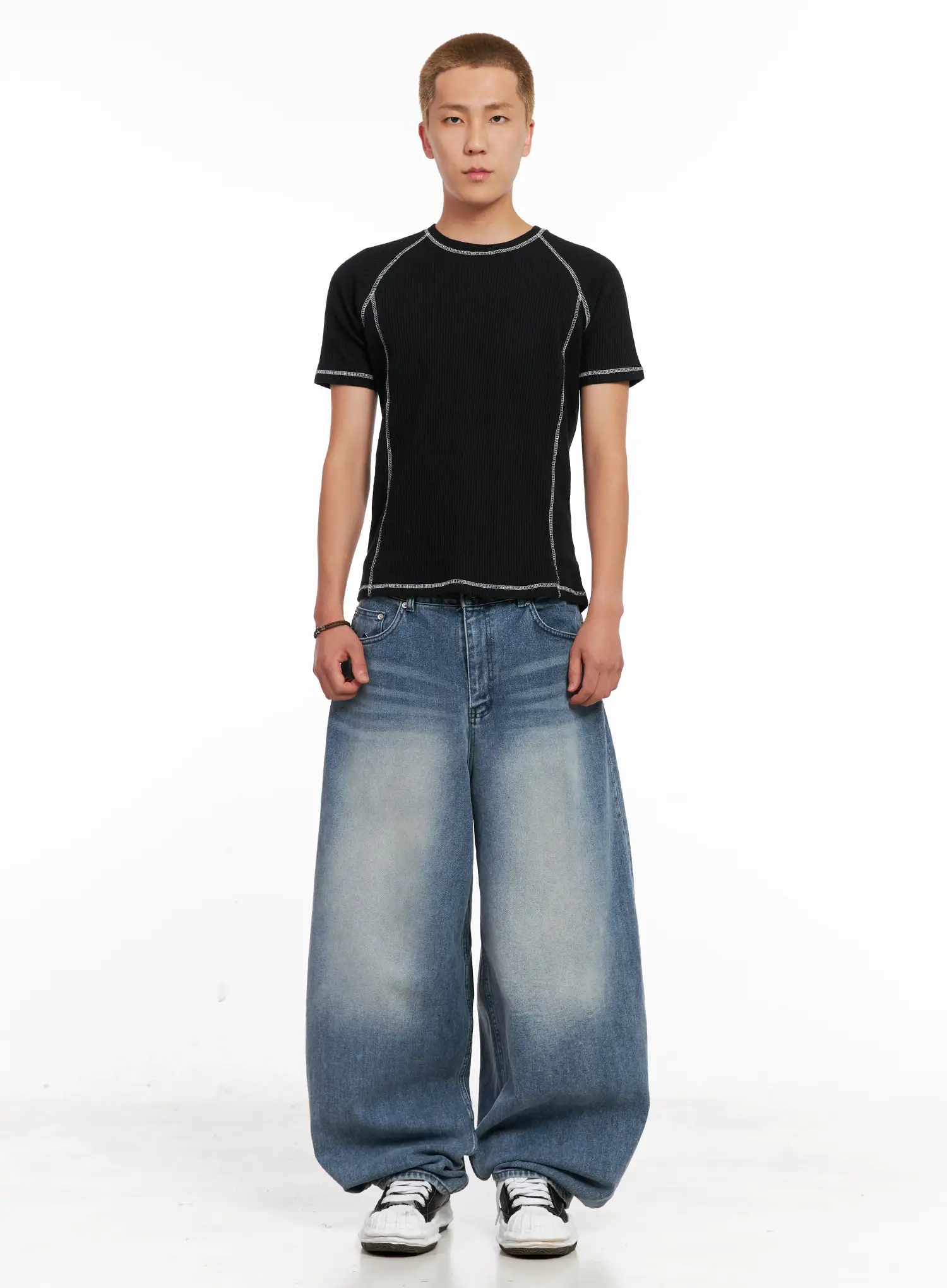 Men's Balloon-Fit Denim Jeans IL518 - Image 3