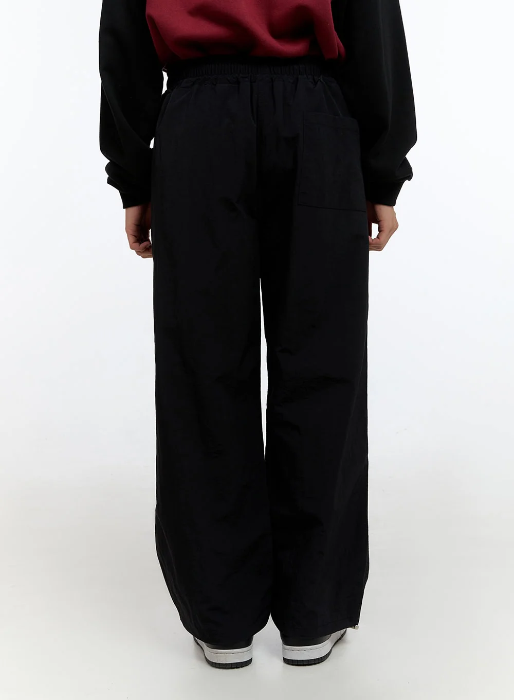 Men's Banded Mixed Color Nylon Wide Pants IS413 - Image 5