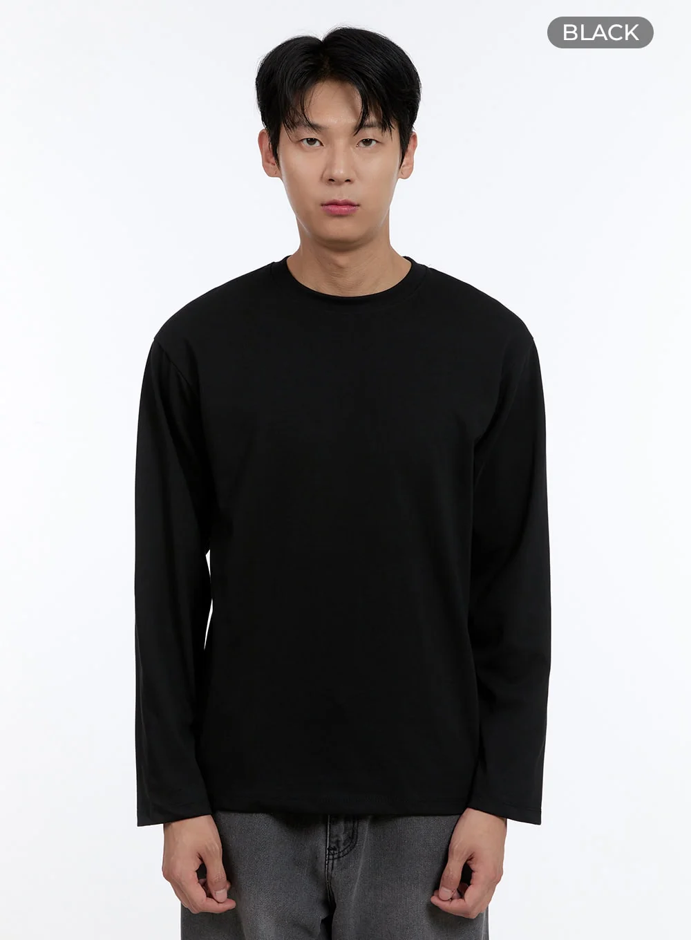 Men's Basic Long Sleeve (Black) IG427 - Image 10