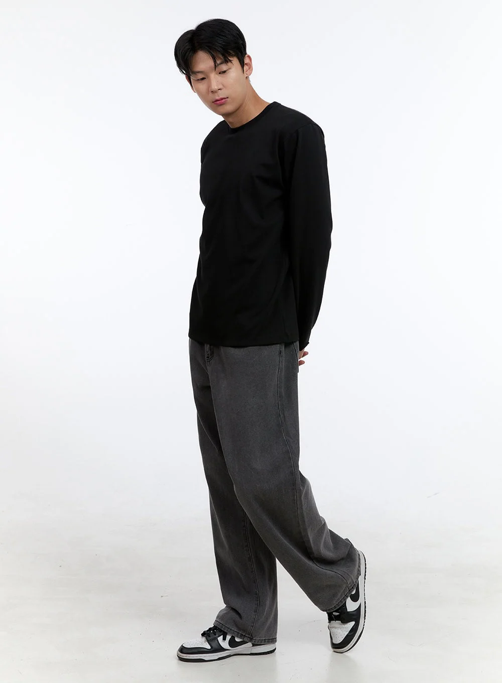 Men's Basic Long Sleeve (Black) IG427 - Image 7