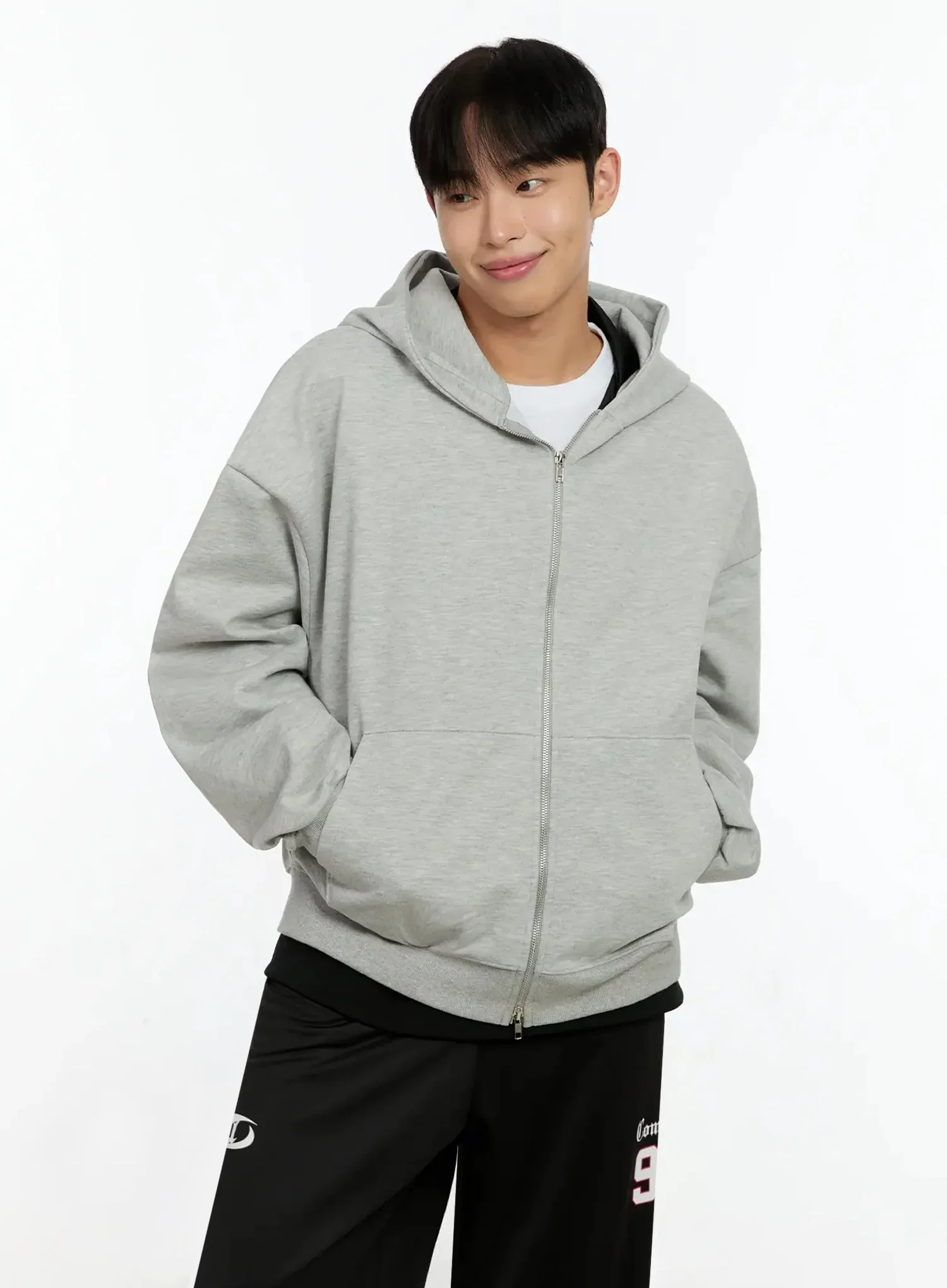 Men's Basic Oversized Zip-Up Hoodie IN525 - Image 11