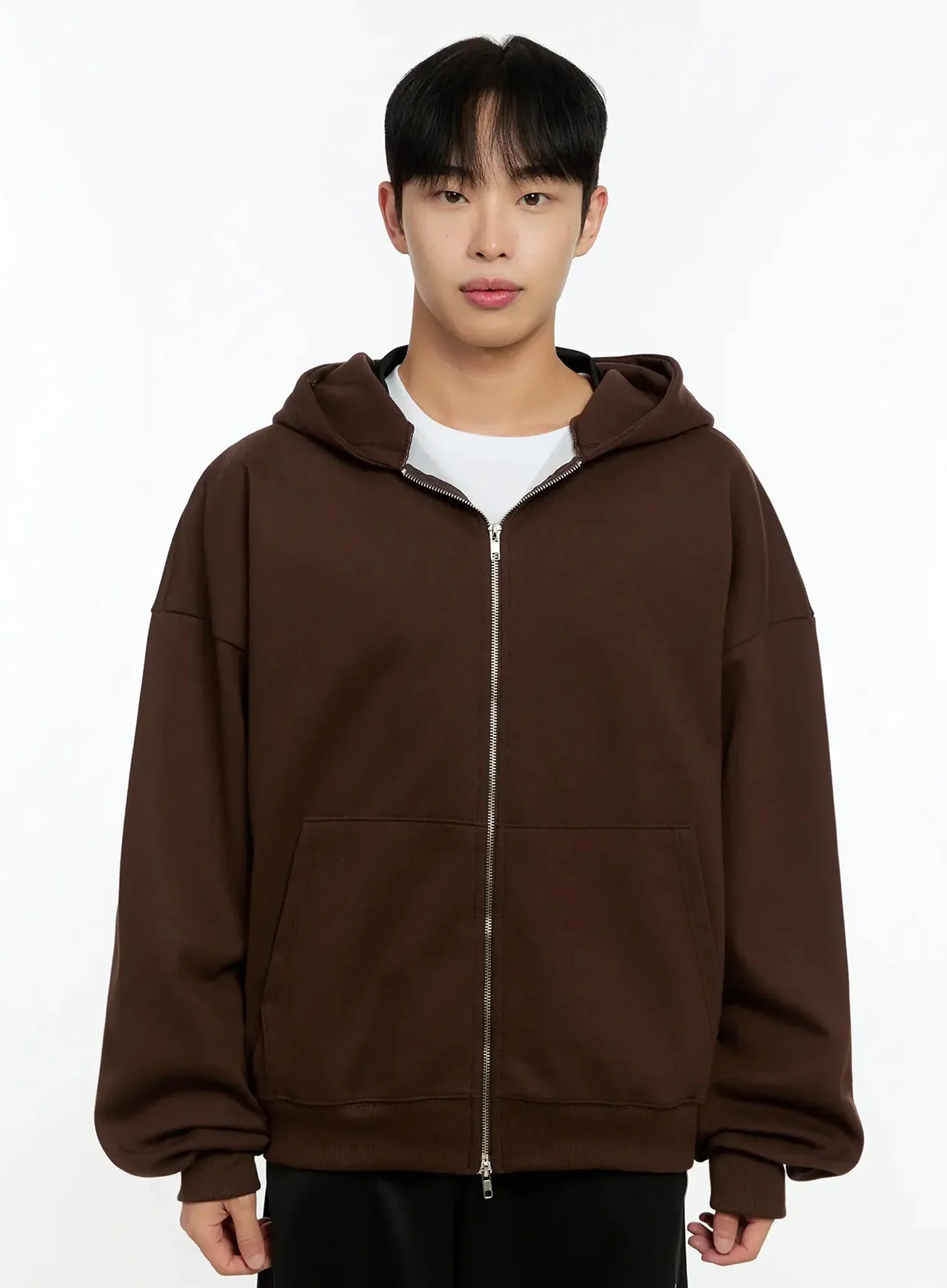 Men's Basic Oversized Zip-Up Hoodie IN525 - Image 14