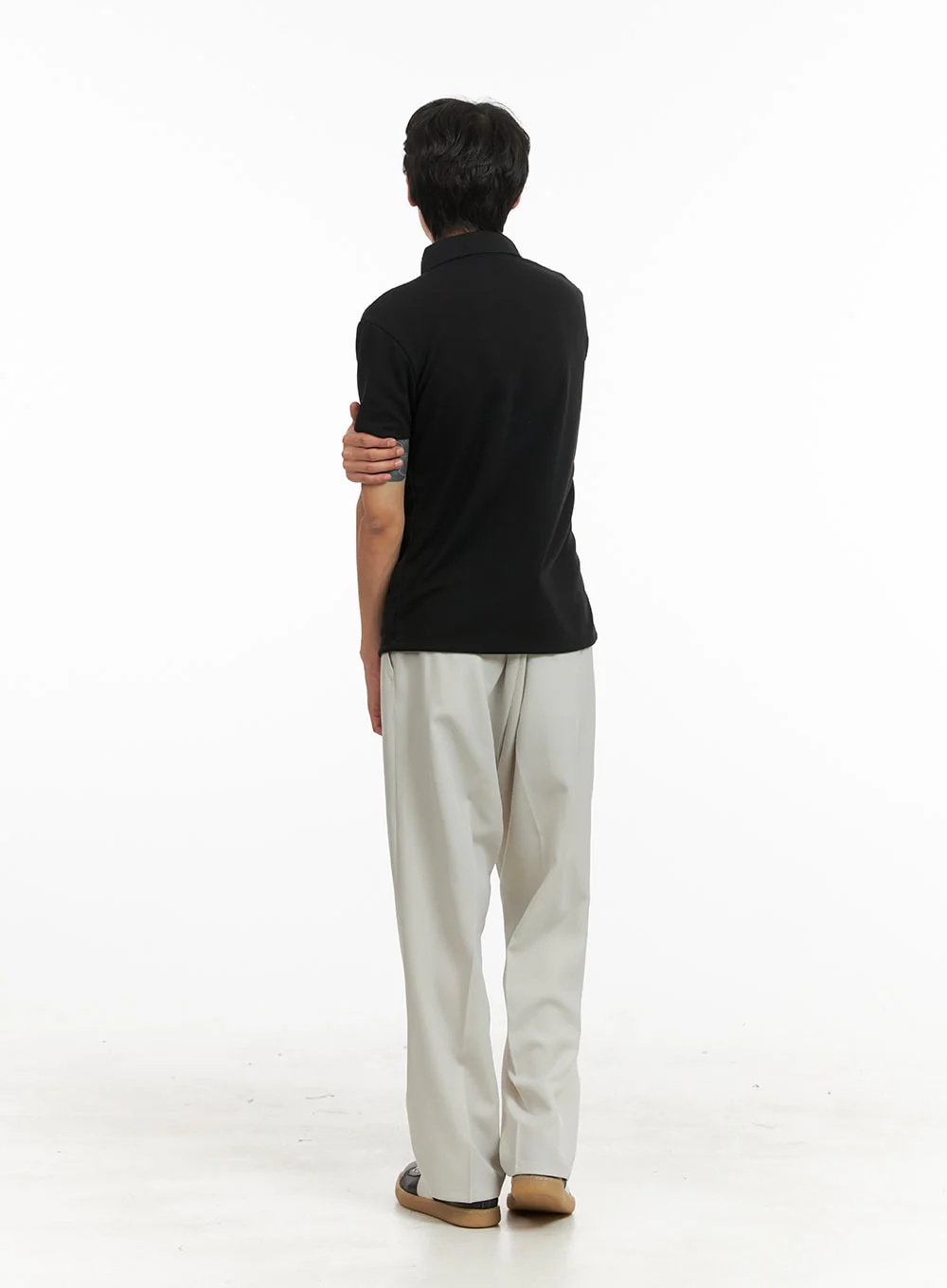 Men's Basic Short Sleeve Polo Shirt (Black) IY424 - Image 7