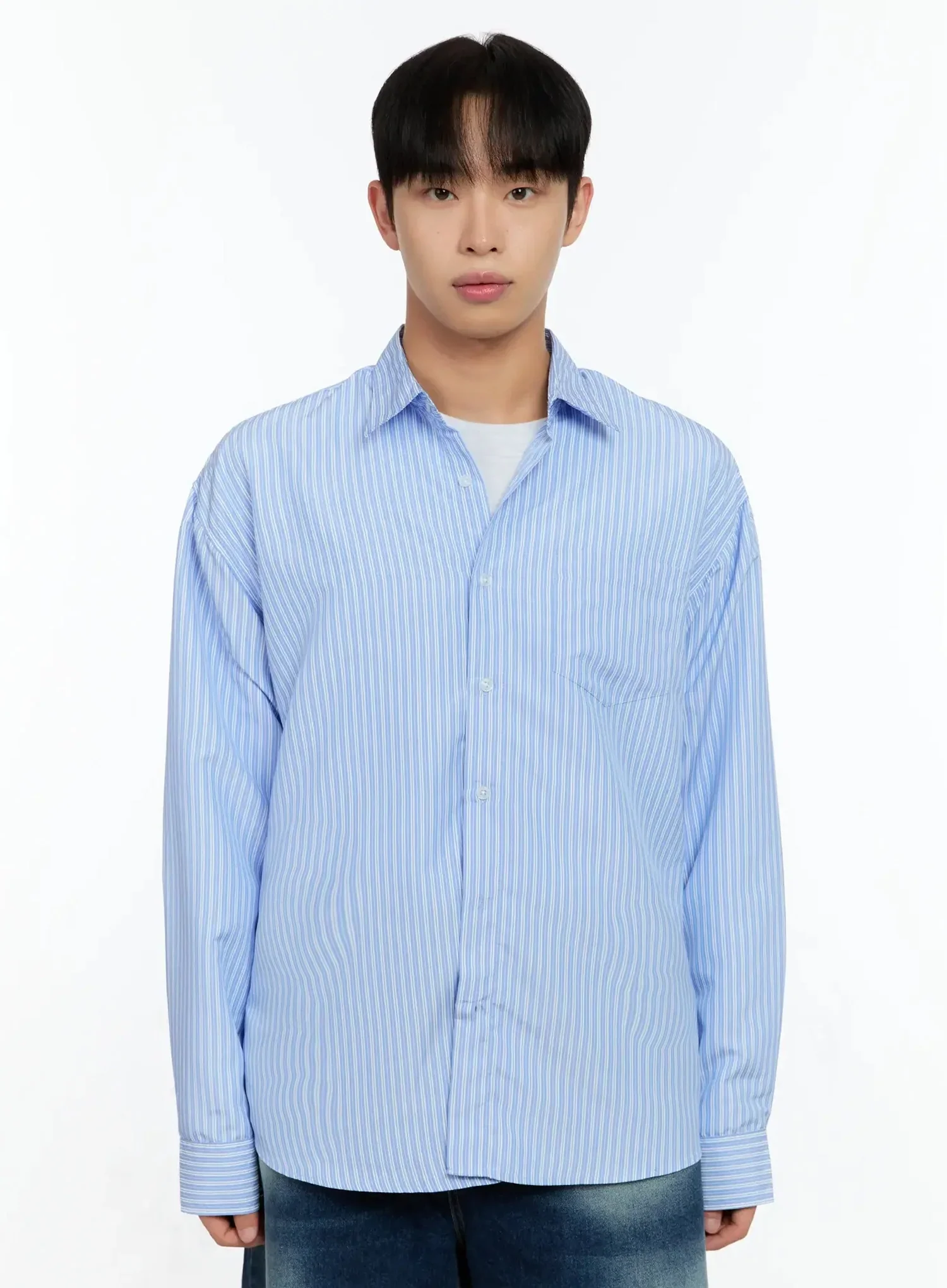 Men's Basic Striped Button-Up IN506 - Image 14
