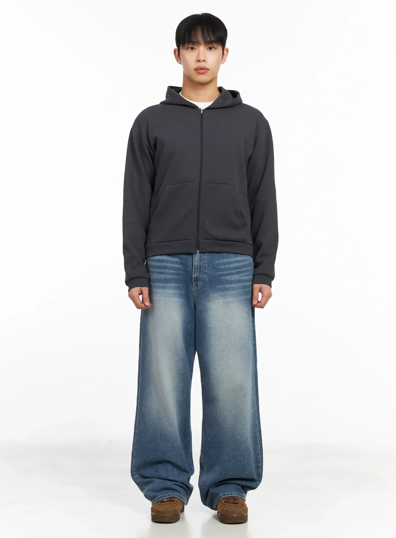 Men's Basic Zip-Up Hoodie IM516 - Image 3