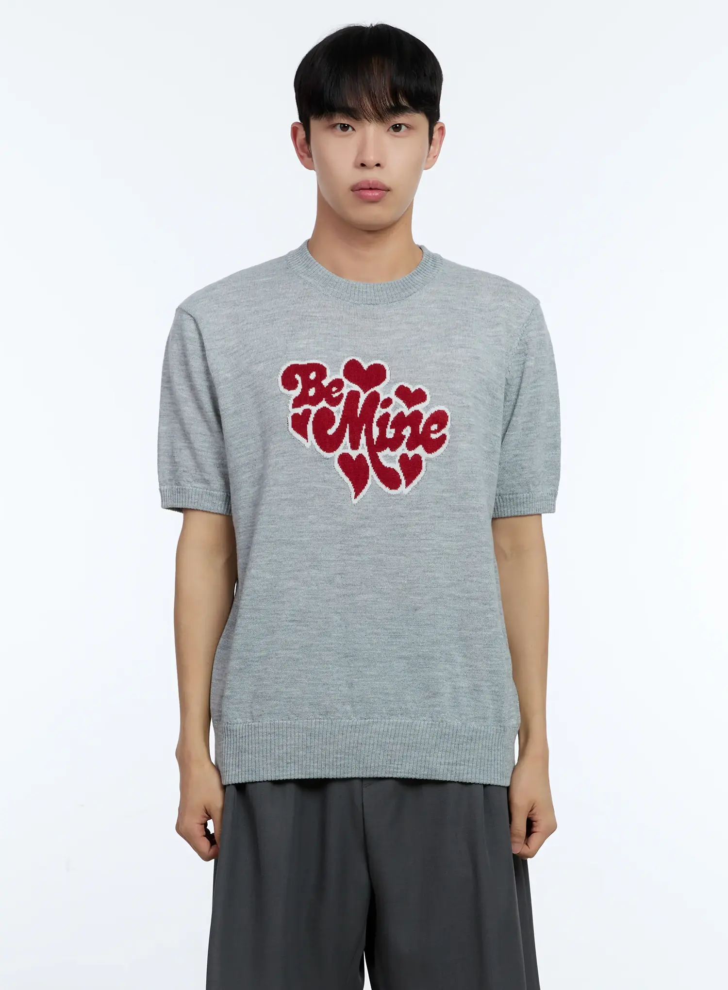 Men's Be Mine Embroidered Knit Tee IL517 - Image 12