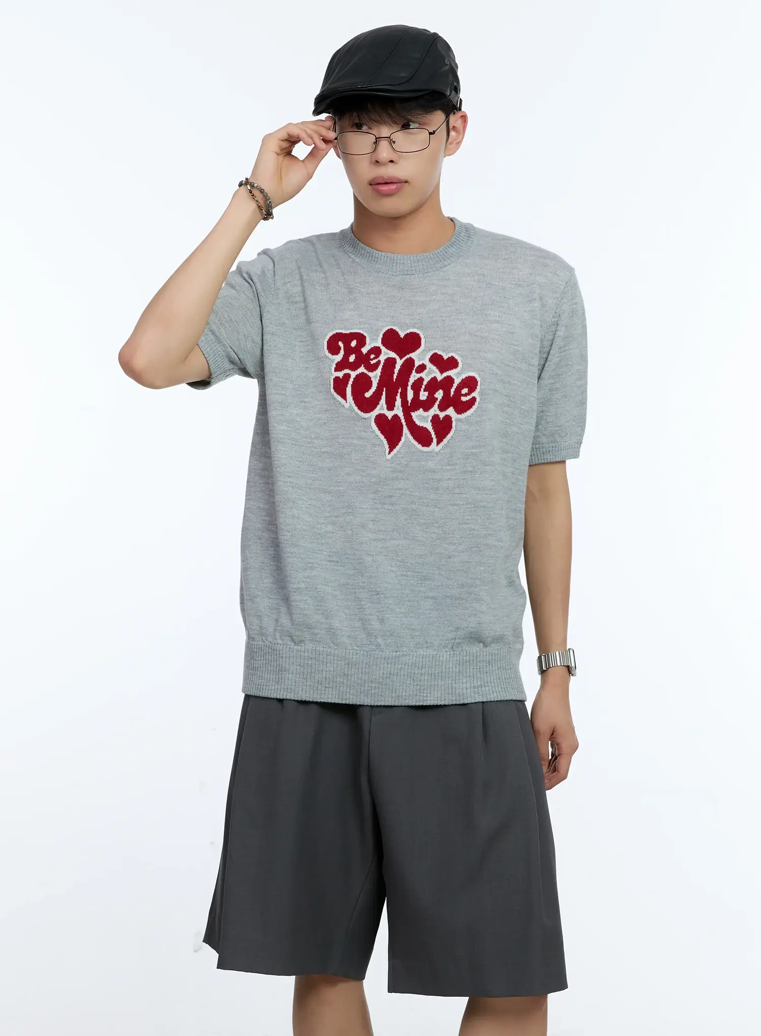 Men's Be Mine Embroidered Knit Tee IL517 - Image 8