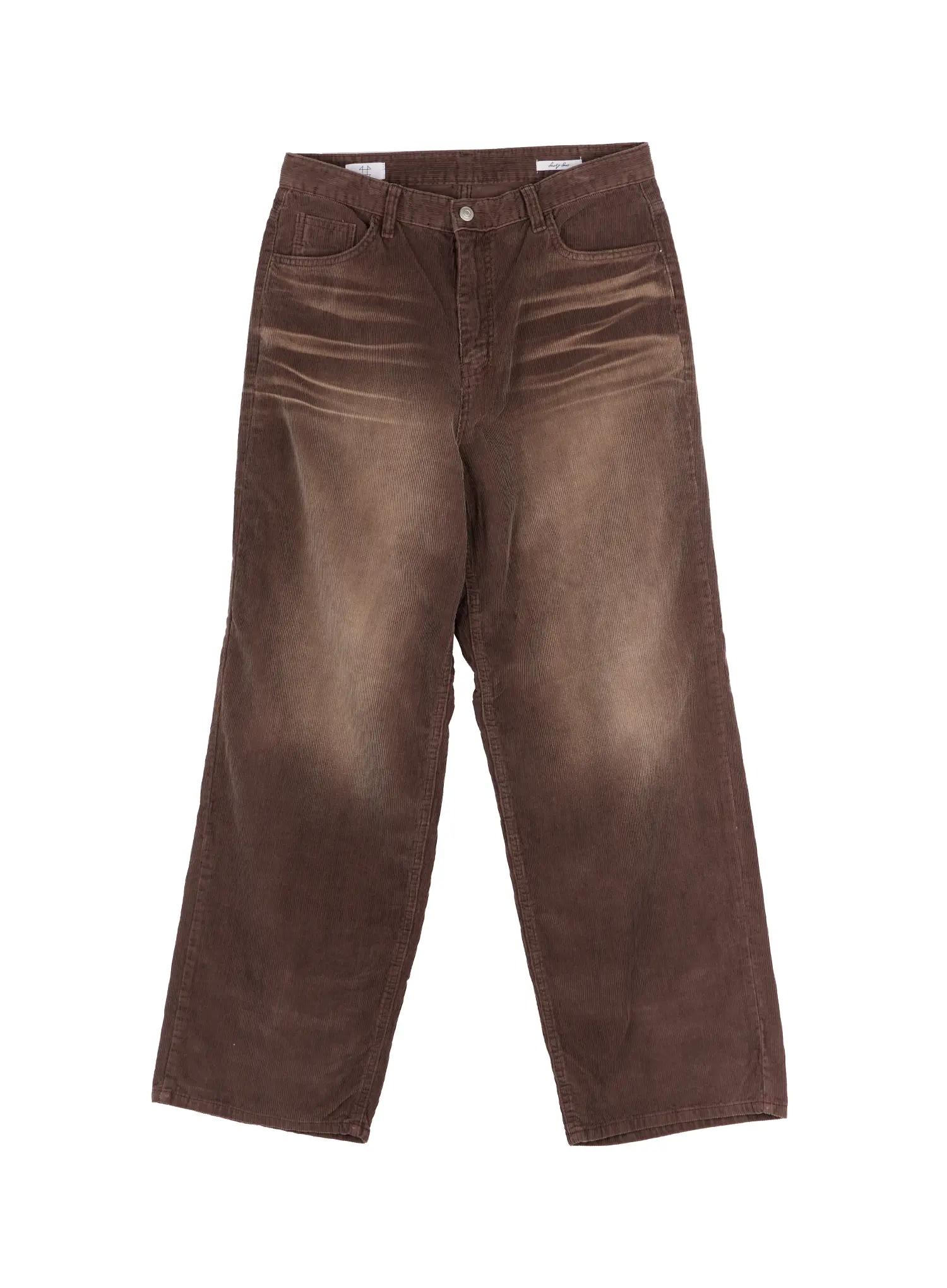Men's Black Washed Wide Corduroy Pants IJ521 - Image 14