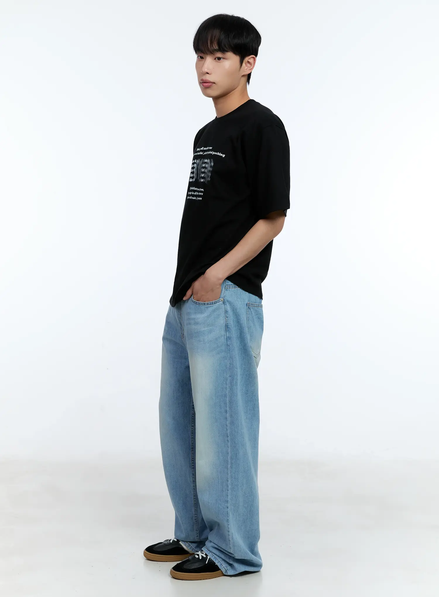 Men's Blurred Graphic Tee IL517 - Image 9