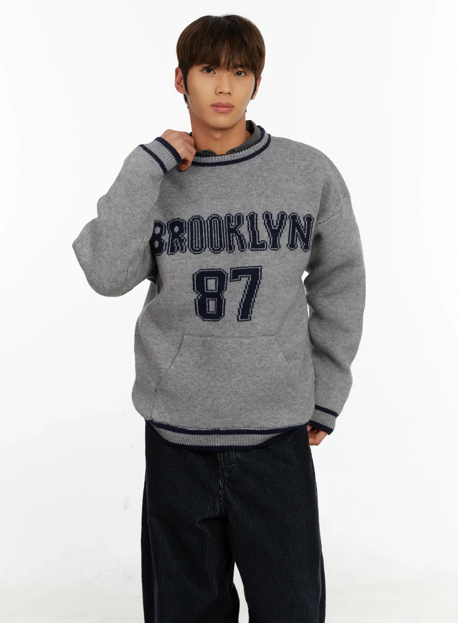 Men's Brooklyn Lettering Knit Sweater ID524