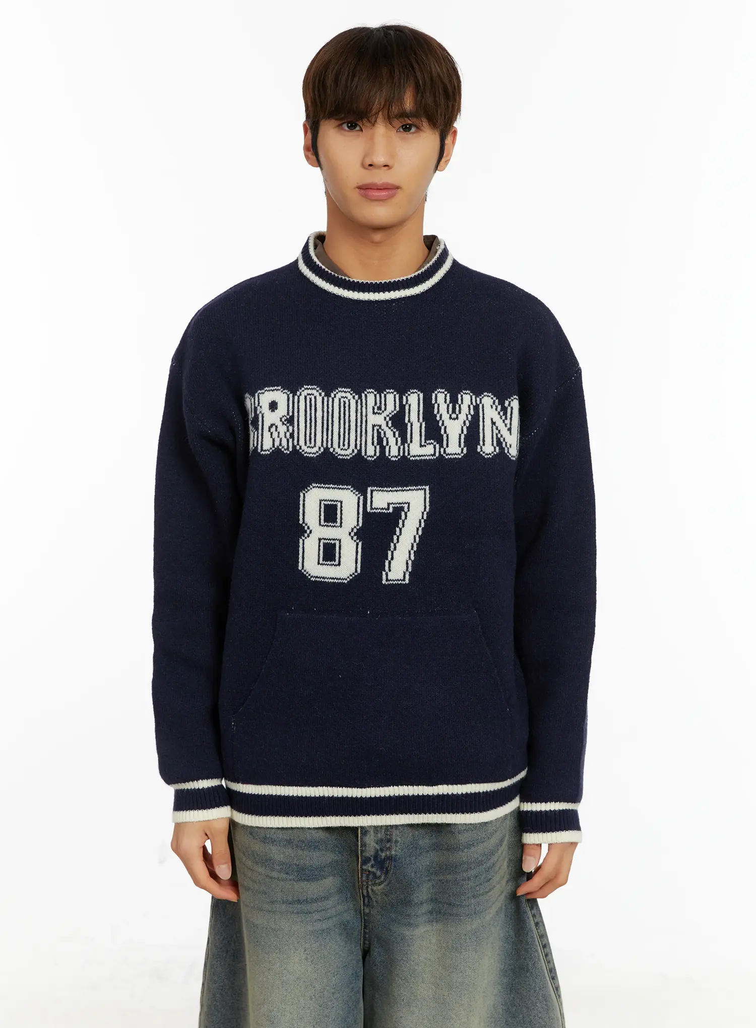 Men's Brooklyn Lettering Knit Sweater ID524 - Image 12