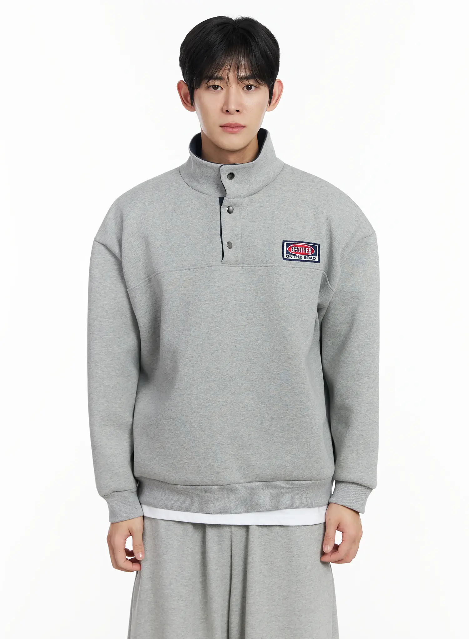 Men's Brother On the Road Patch Half Snap Sweatshirt IF517 - Image 12