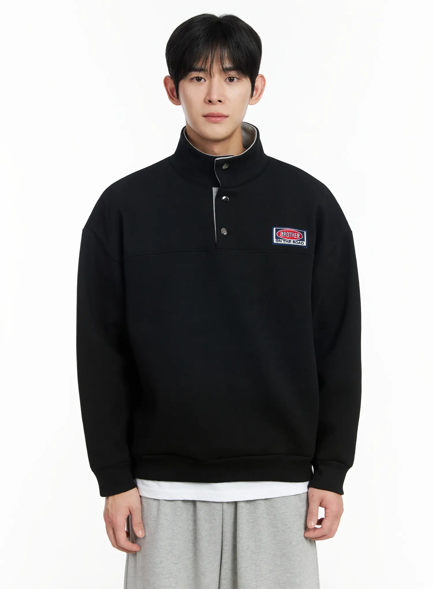 Men's Brother On the Road Patch Half Snap Sweatshirt IF517 - Image 13