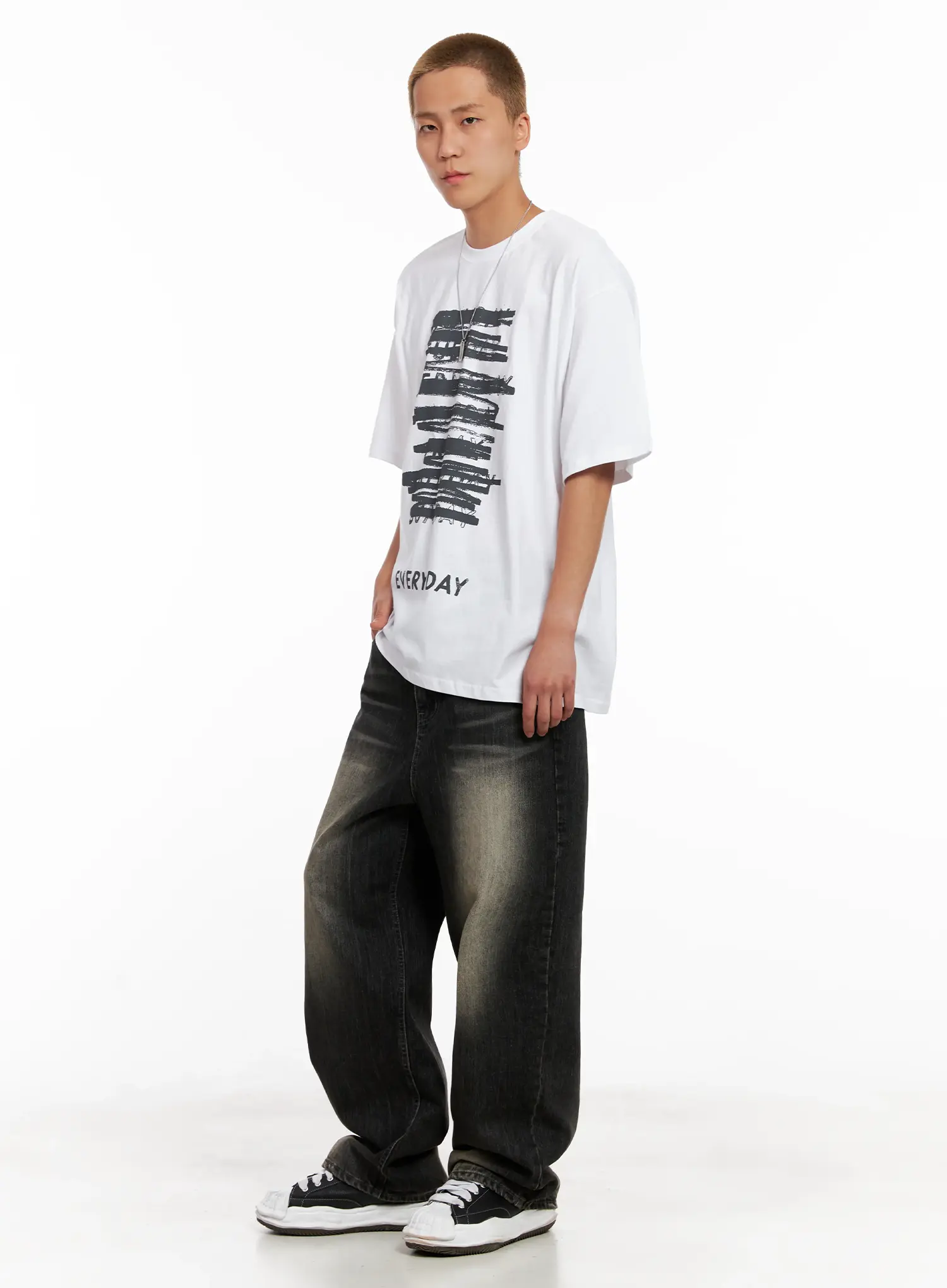 Men's Brushed Wide-Leg Denim Jeans IL521 - Image 12