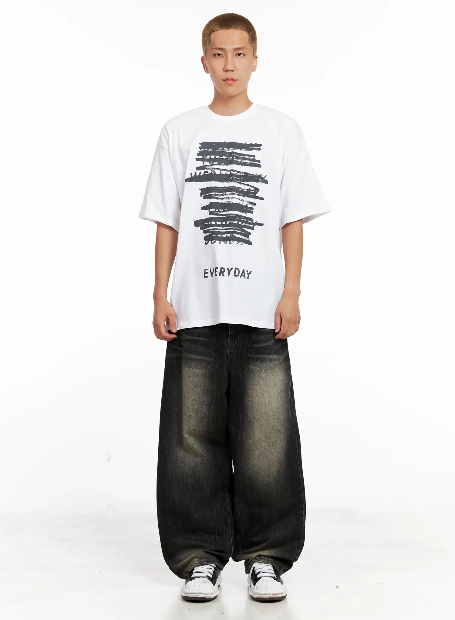 Men's Brushed Wide-Leg Denim Jeans IL521 - Image 3