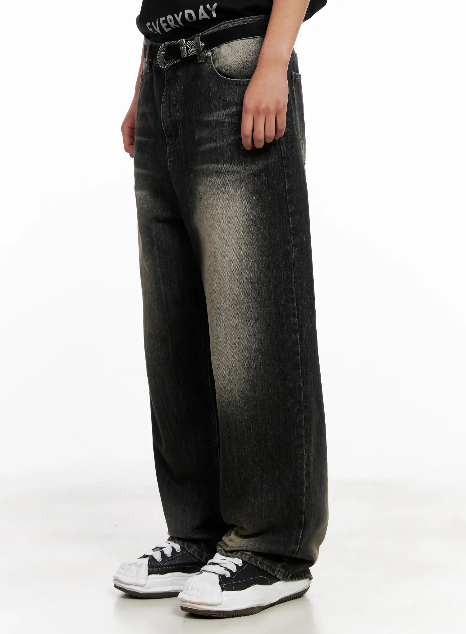 Men's Brushed Wide-Leg Denim Jeans IL521 - Image 6