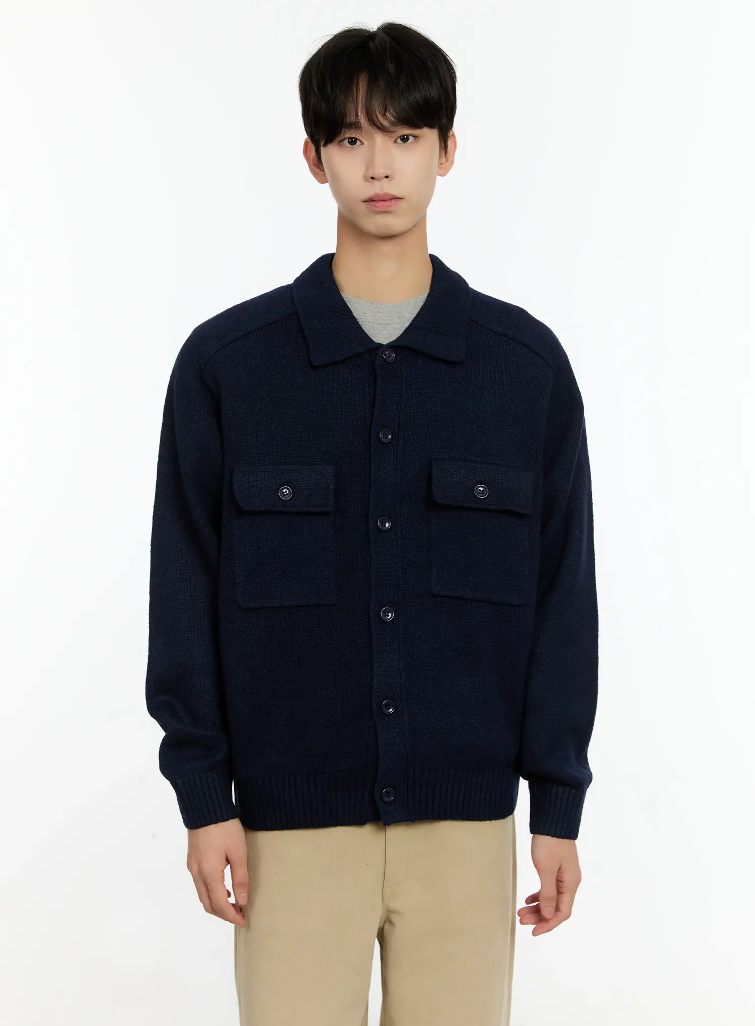 Men's Button-Up Knit Cardigan IN503