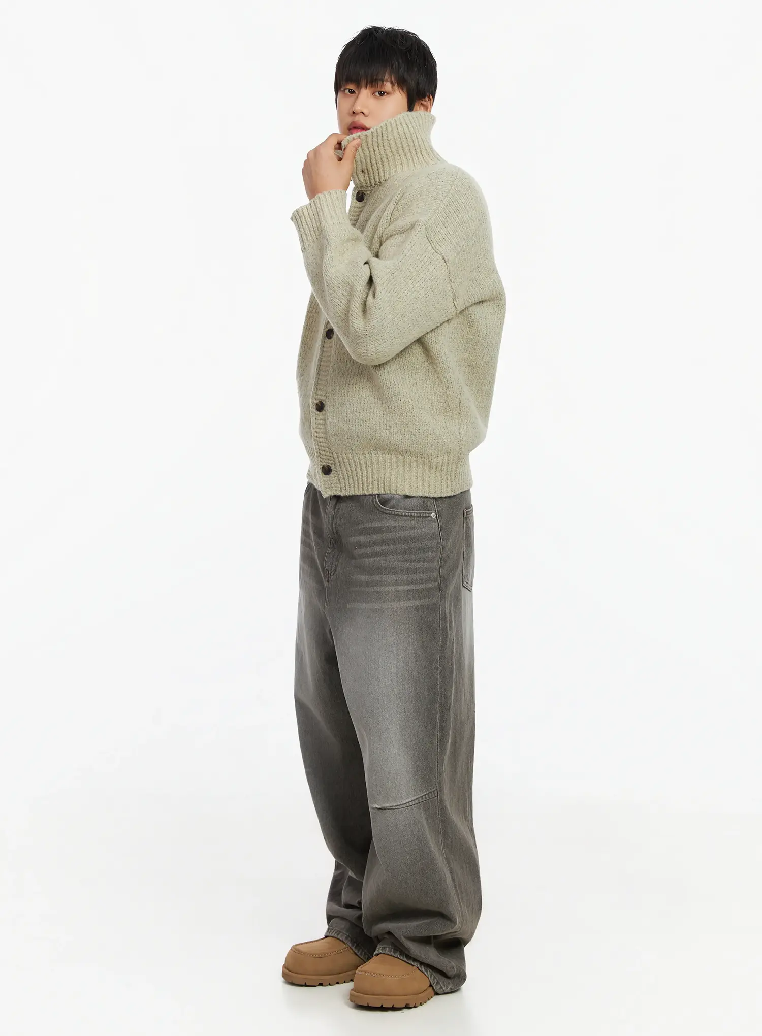 Men's Button-Up Sweater IF503