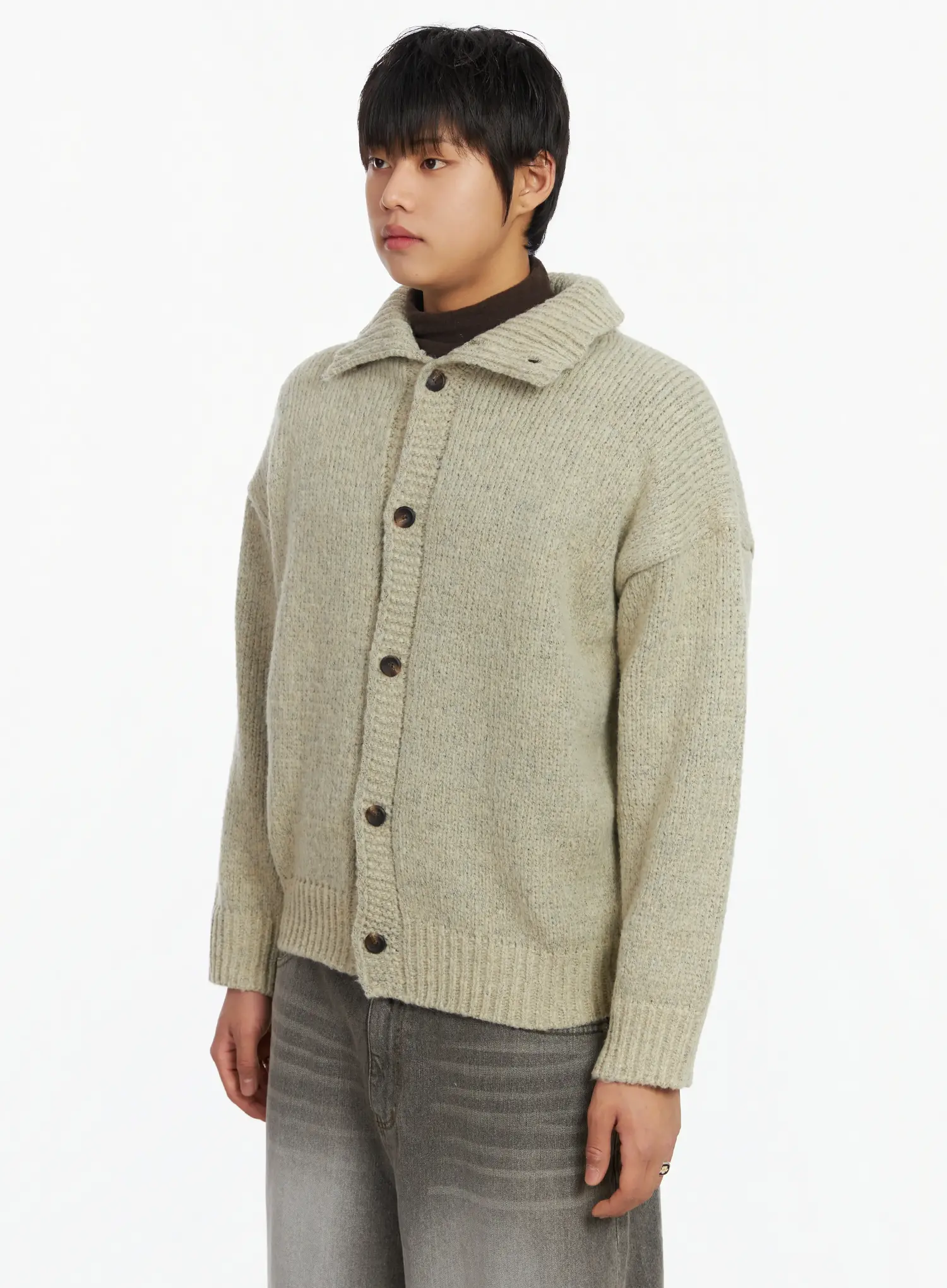 Men's Button-Up Sweater IF503 - Image 4