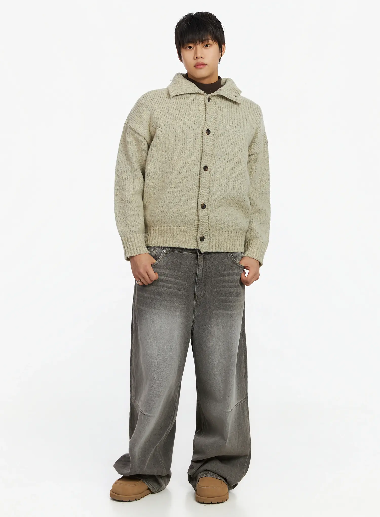 Men's Button-Up Sweater IF503 - Image 7