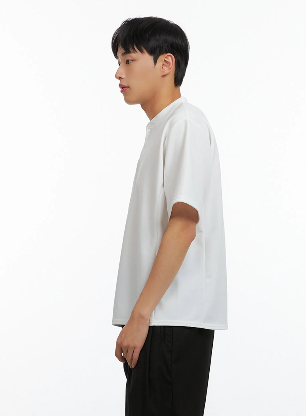 Men's Buttoned Solid T-Shirt IU414 - Image 5