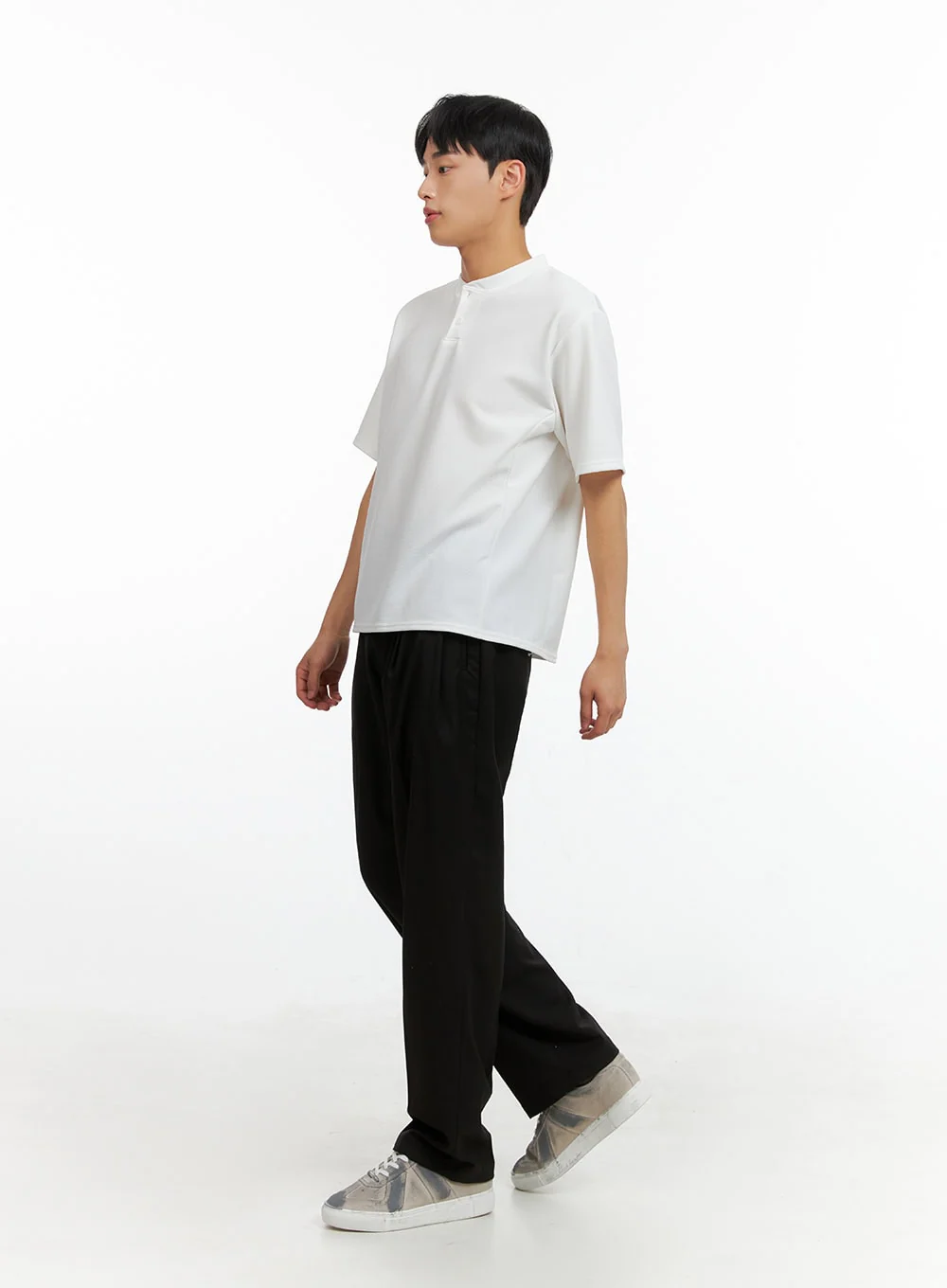 Men's Buttoned Solid T-Shirt IU414 - Image 6