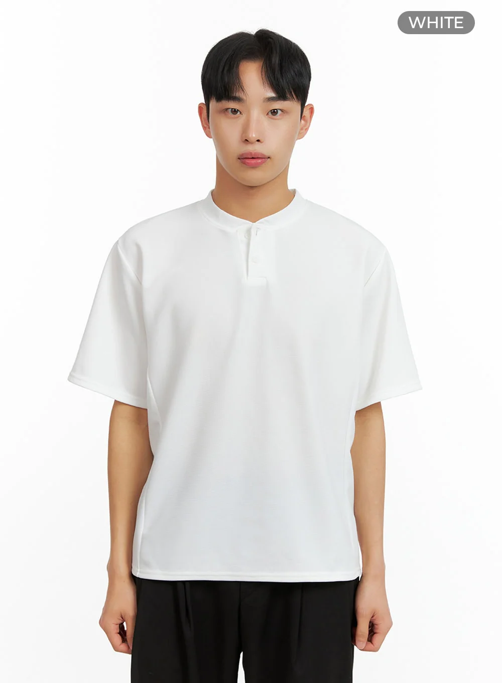 Men's Buttoned Solid T-Shirt IU414 - Image 8