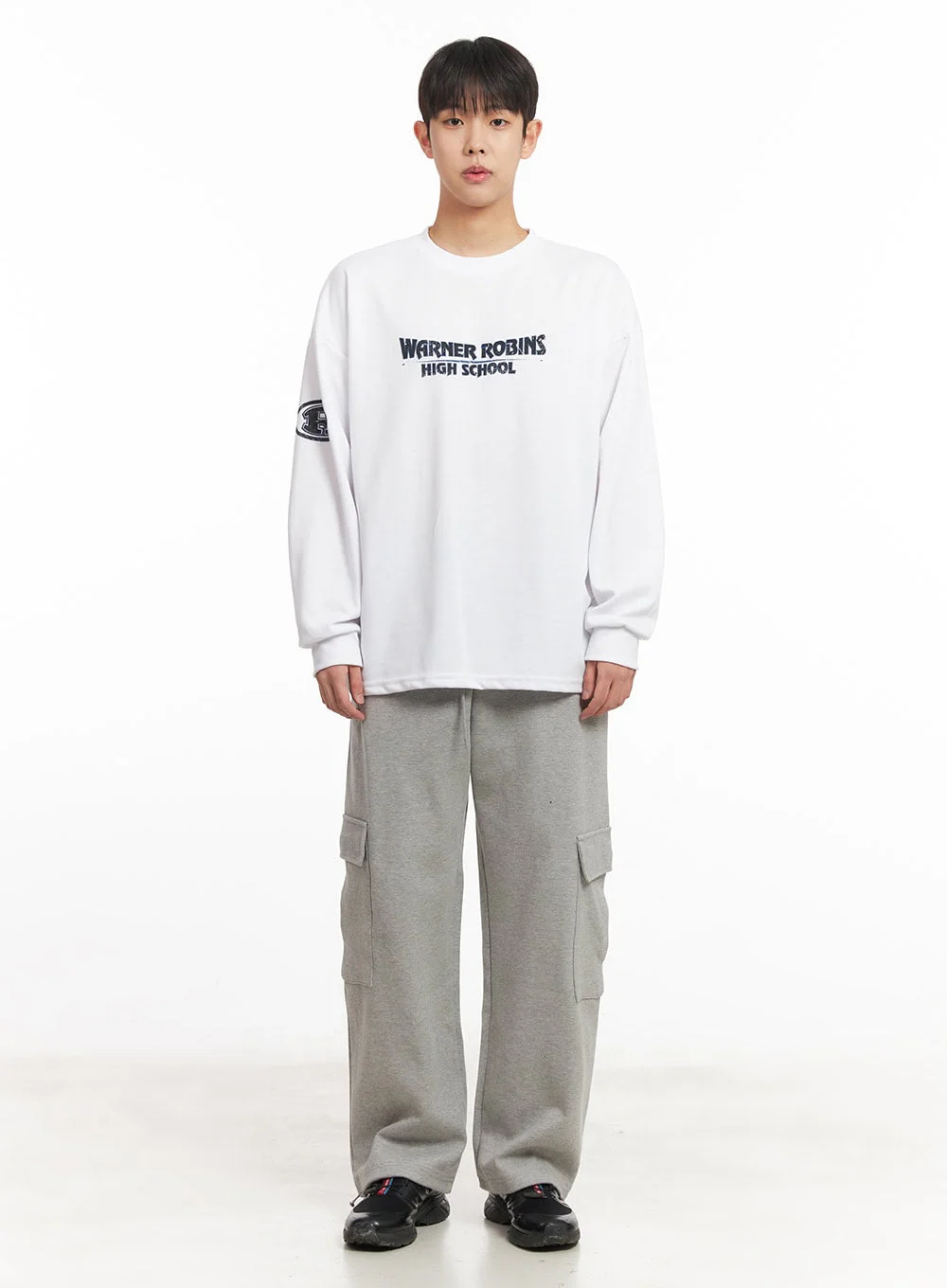 Men's Cargo Pocket Wide-Fit Sweatpants IM517 - Image 8