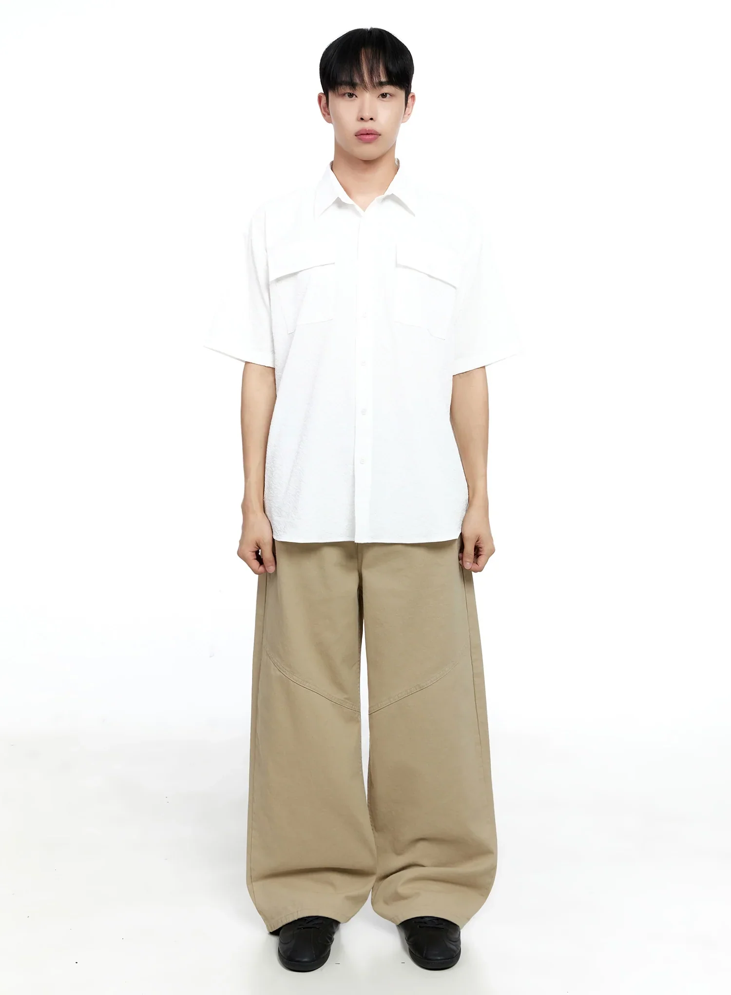 Men's Casual Crinkle Texture Shirt IG520 - Image 4