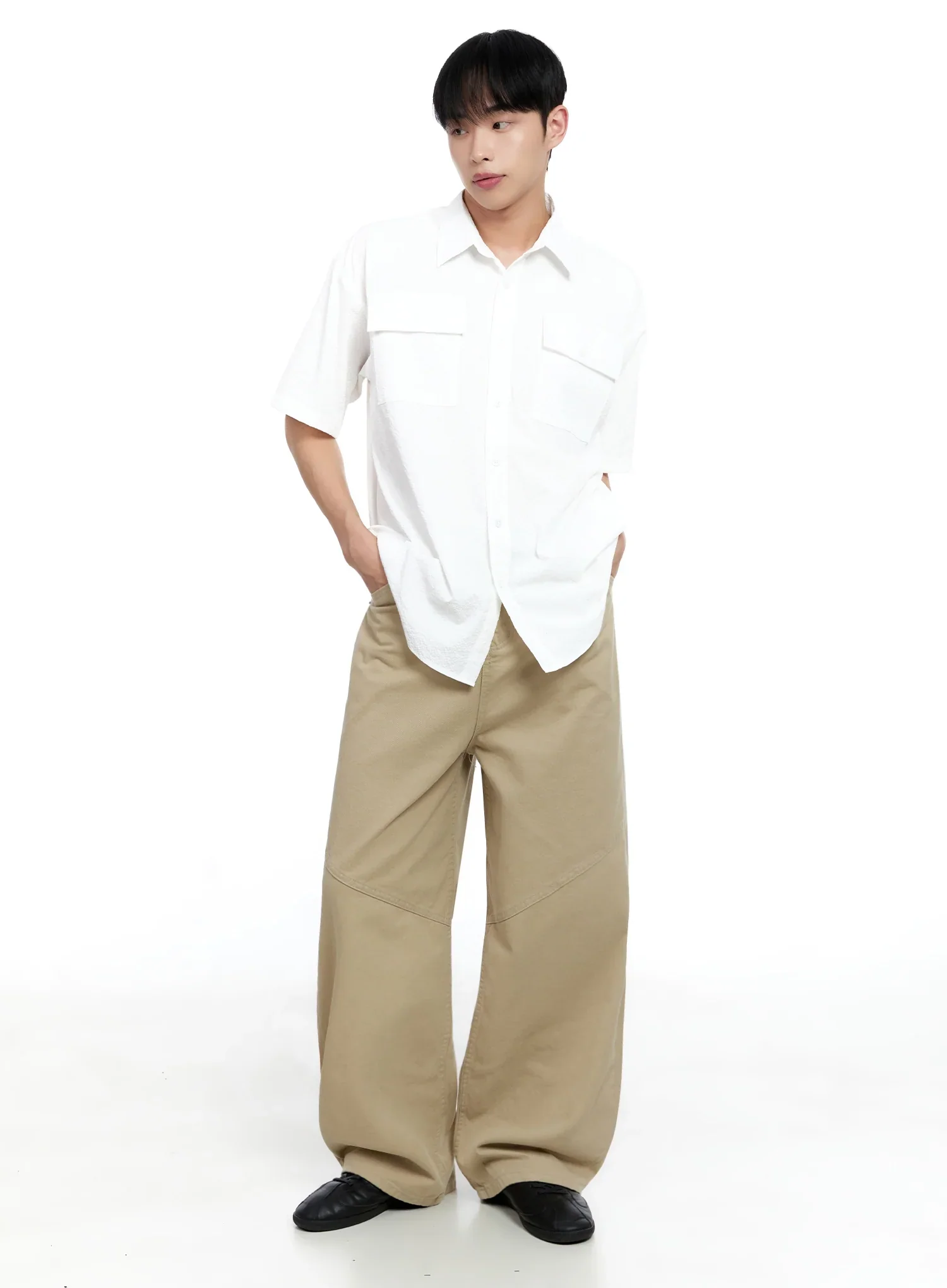 Men's Casual Crinkle Texture Shirt IG520 - Image 5