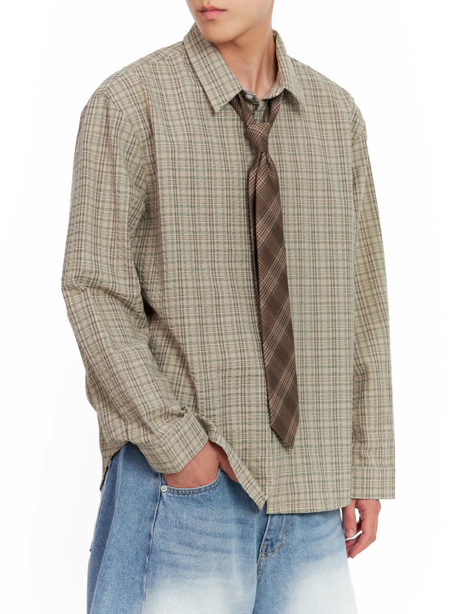 Men's Casual Glen Plaid-Print Tie IL514 - Image 4