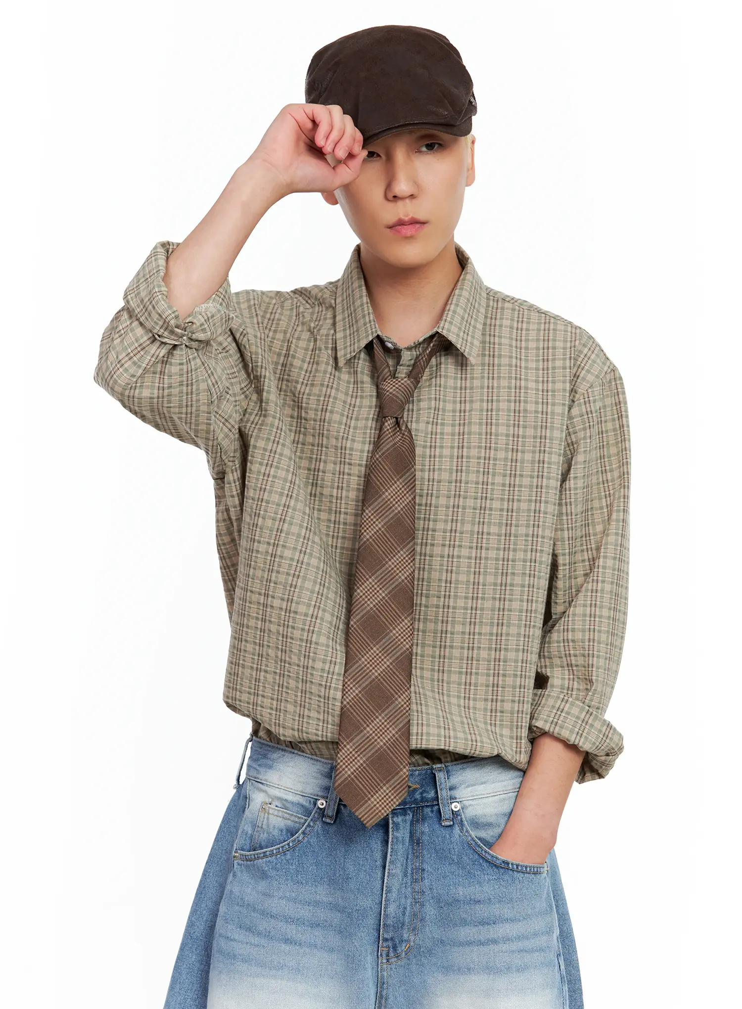Men's Casual Glen Plaid-Print Tie IL514 - Image 8