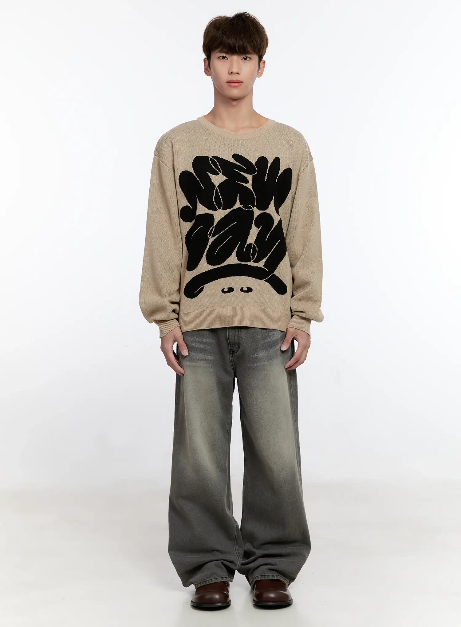 Men's Casual Knit Crewneck Sweater IS530 - Image 3