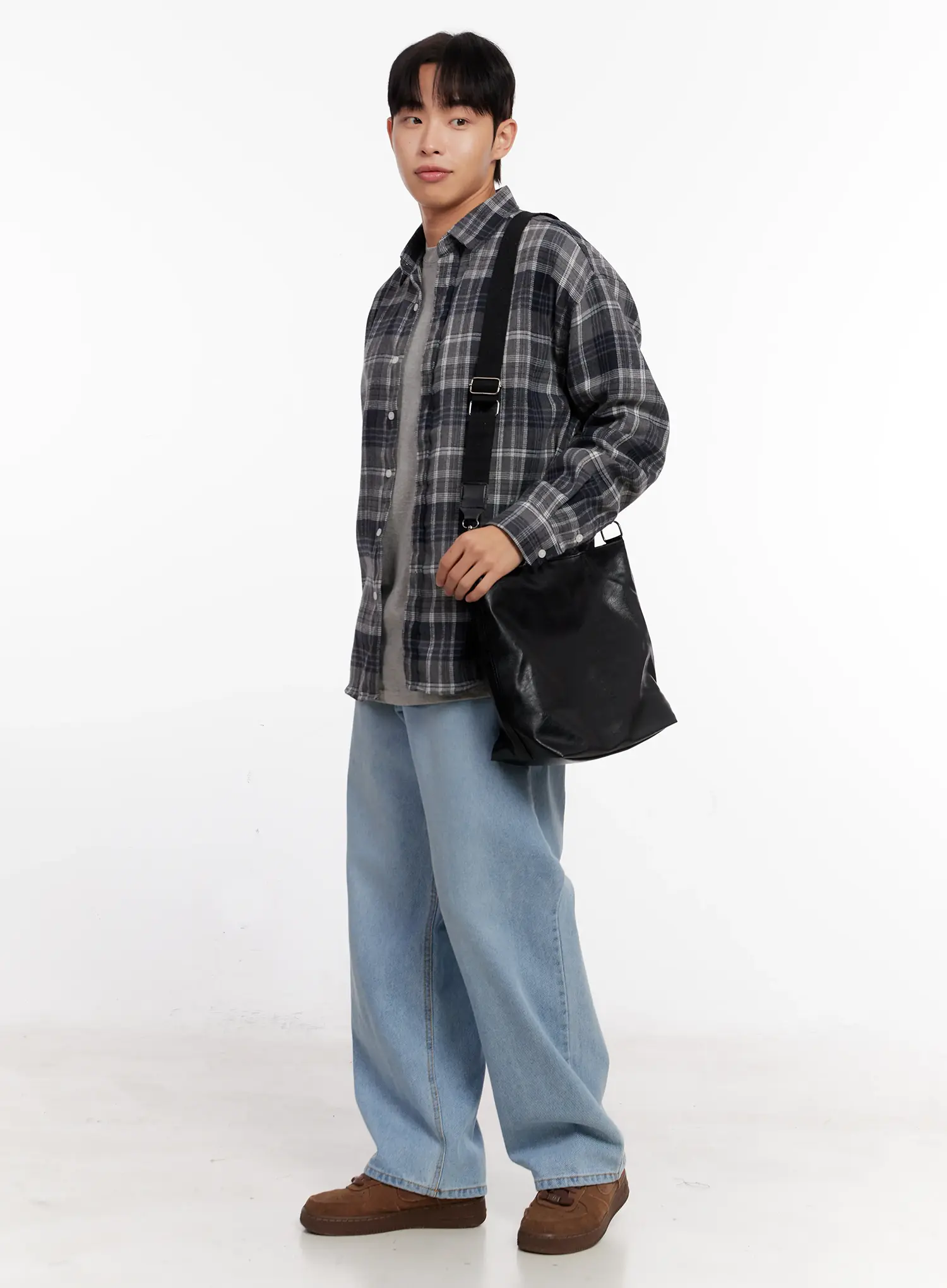 Men's Casual Plaid Check Shirt IO528 - Image 11