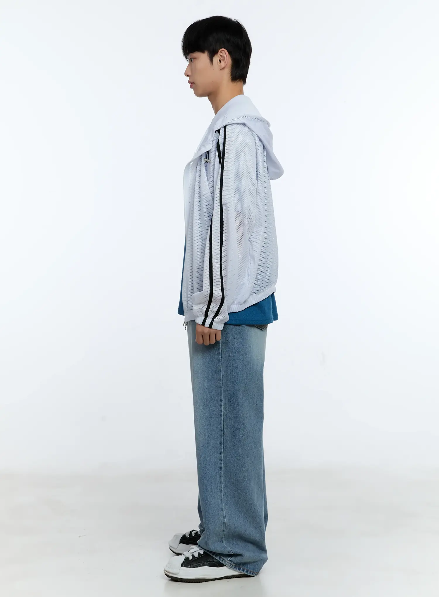 Men's Casual Wide Leg Washed Jeans IG519 - Image 7