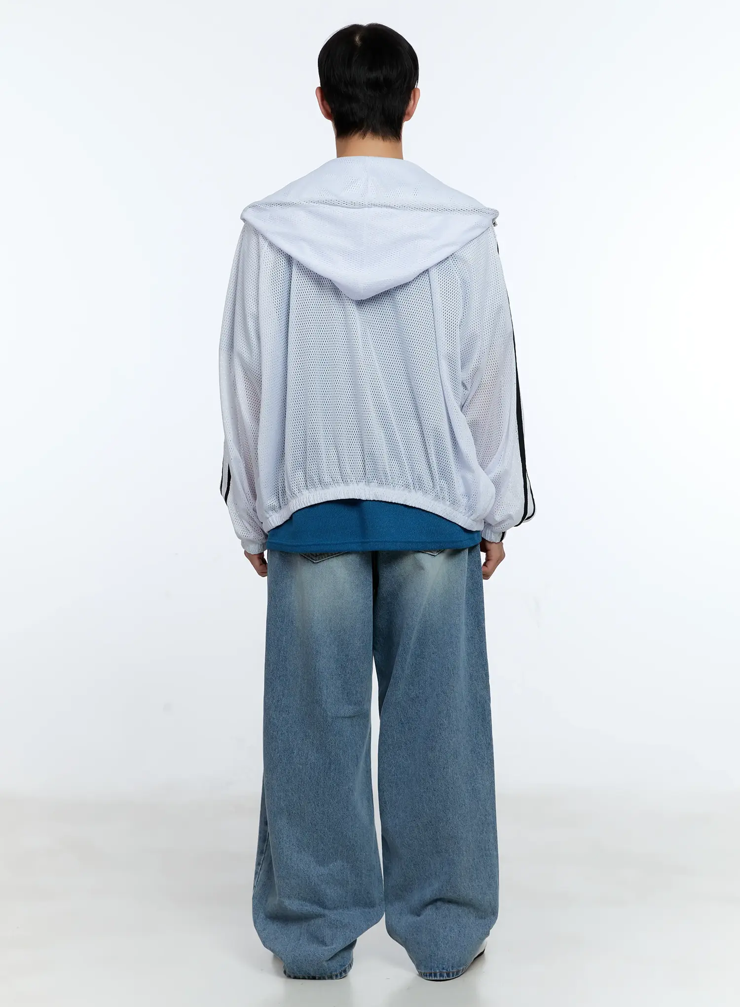 Men's Casual Wide Leg Washed Jeans IG519 - Image 9