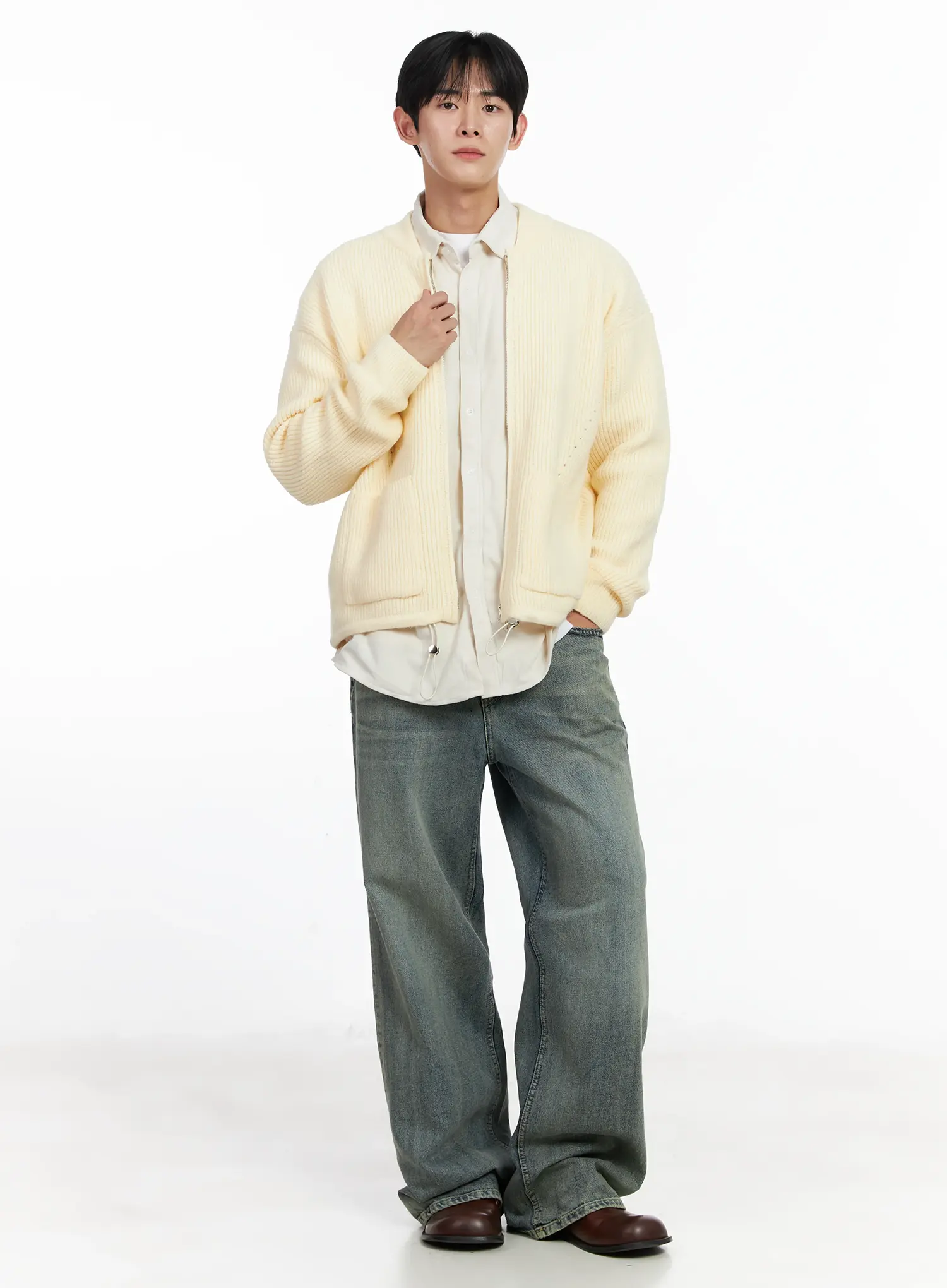 Men's Casual Zip-Up Cardigan IJ521 - Image 9