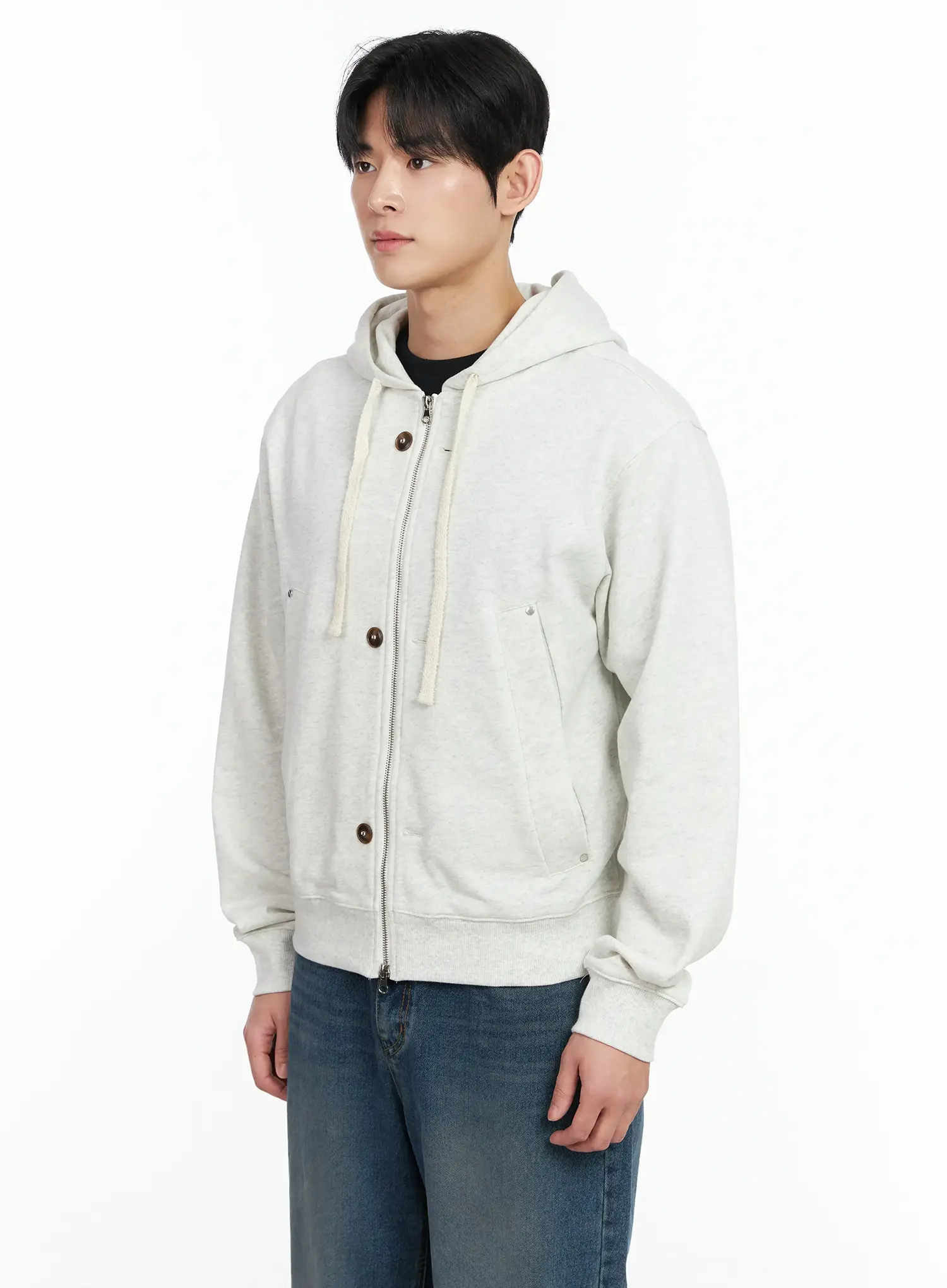 Men's Casual Zip-Up Hoodie IM518 - Image 4