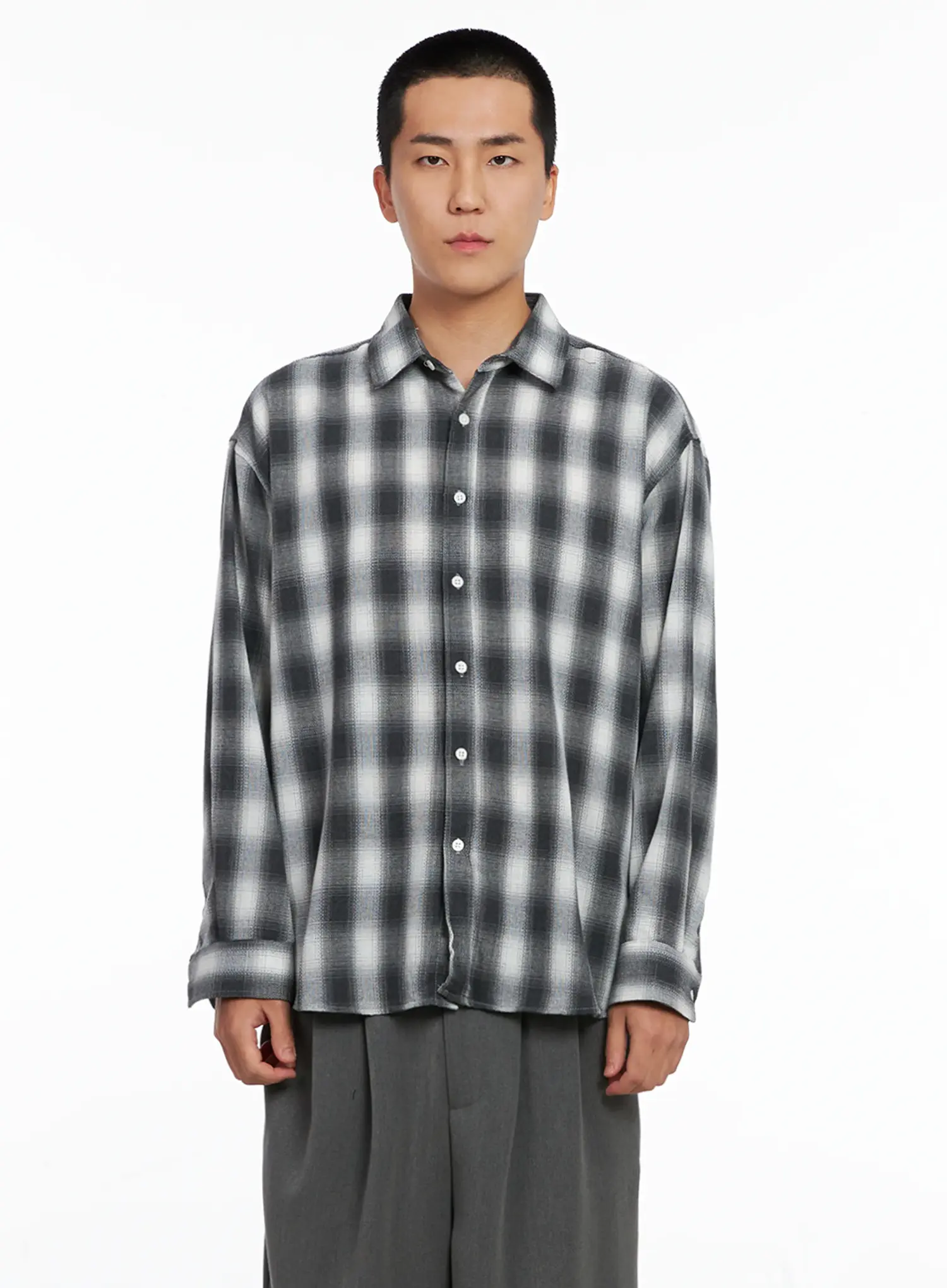 Men's Checkered Button-Up Shirt IS502 - Image 12