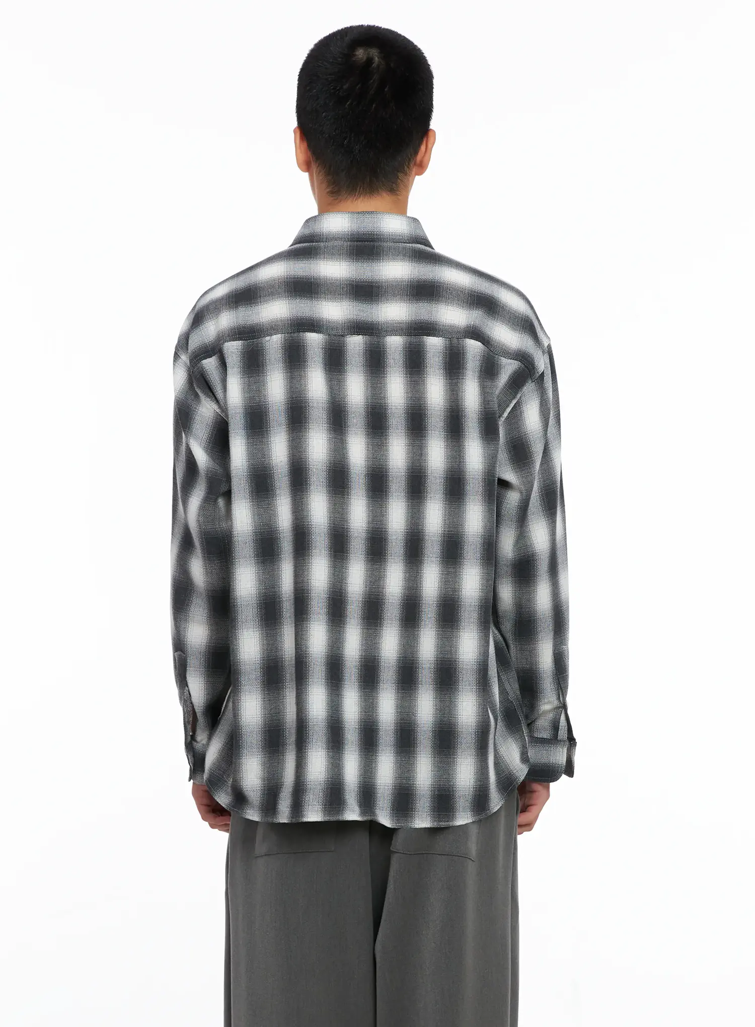 Men's Checkered Button-Up Shirt IS502 - Image 6