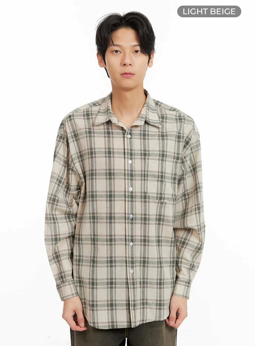 Men's Checkered Buttoned Collared Shirt IA402 - Image 10