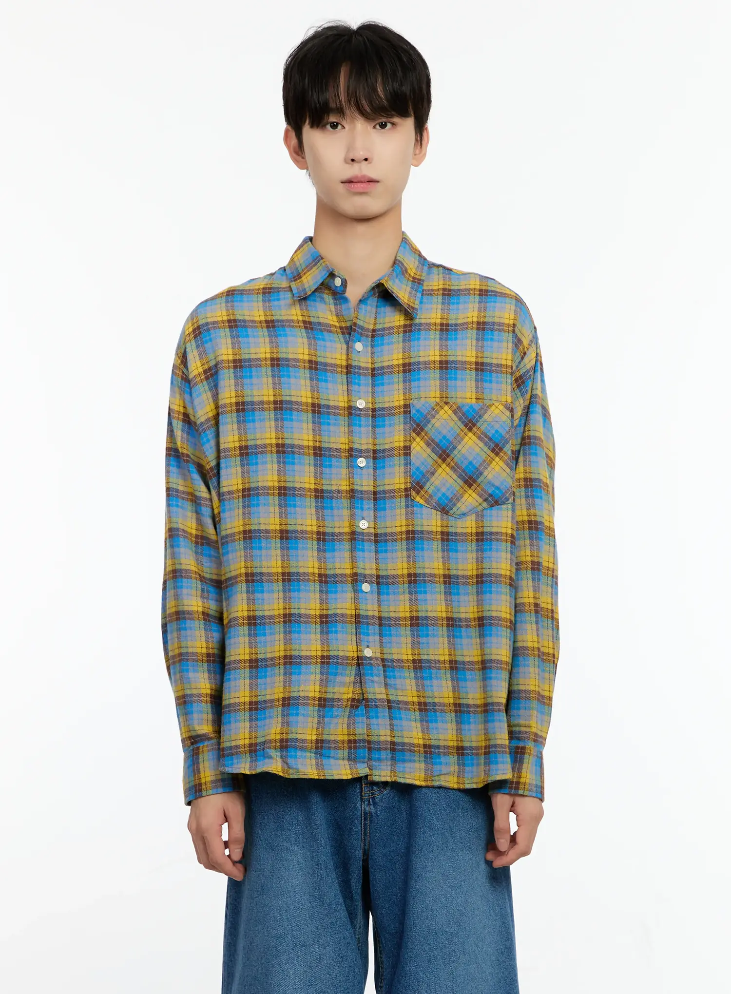 Men's Checkered Elbow Patch Shirt IN503 - Image 12