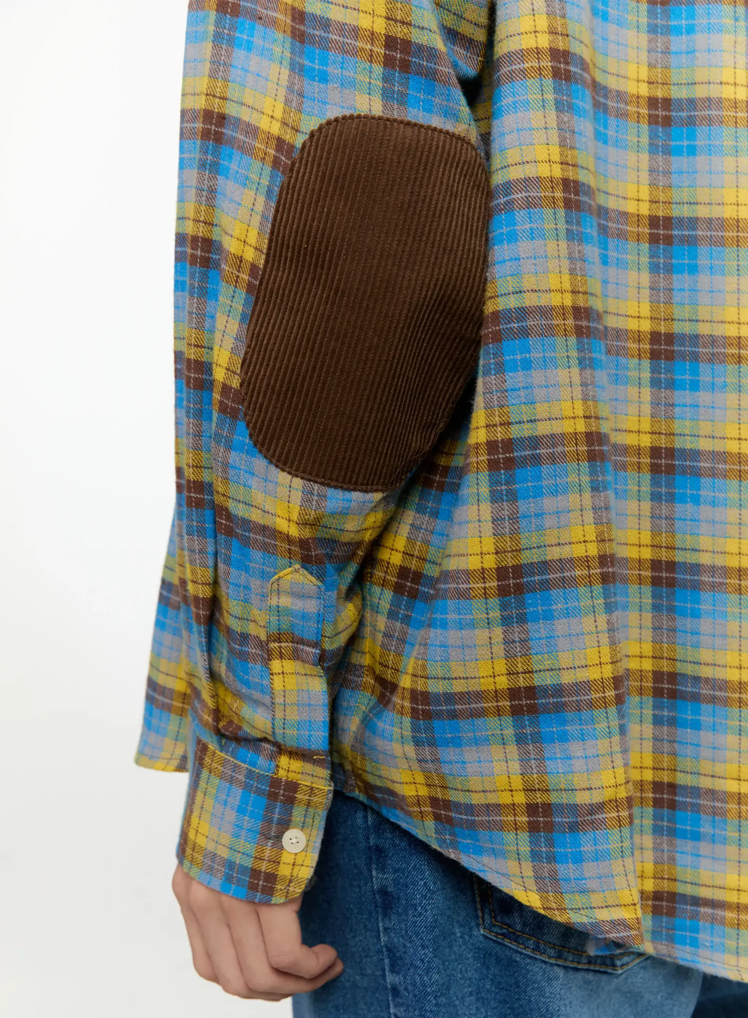 Men's Checkered Elbow Patch Shirt IN503 - Image 13