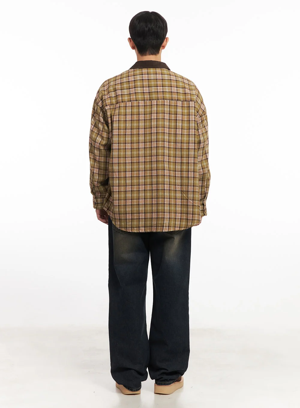 Men's Checkered Oversize Collared Shirt IM527 - Image 8