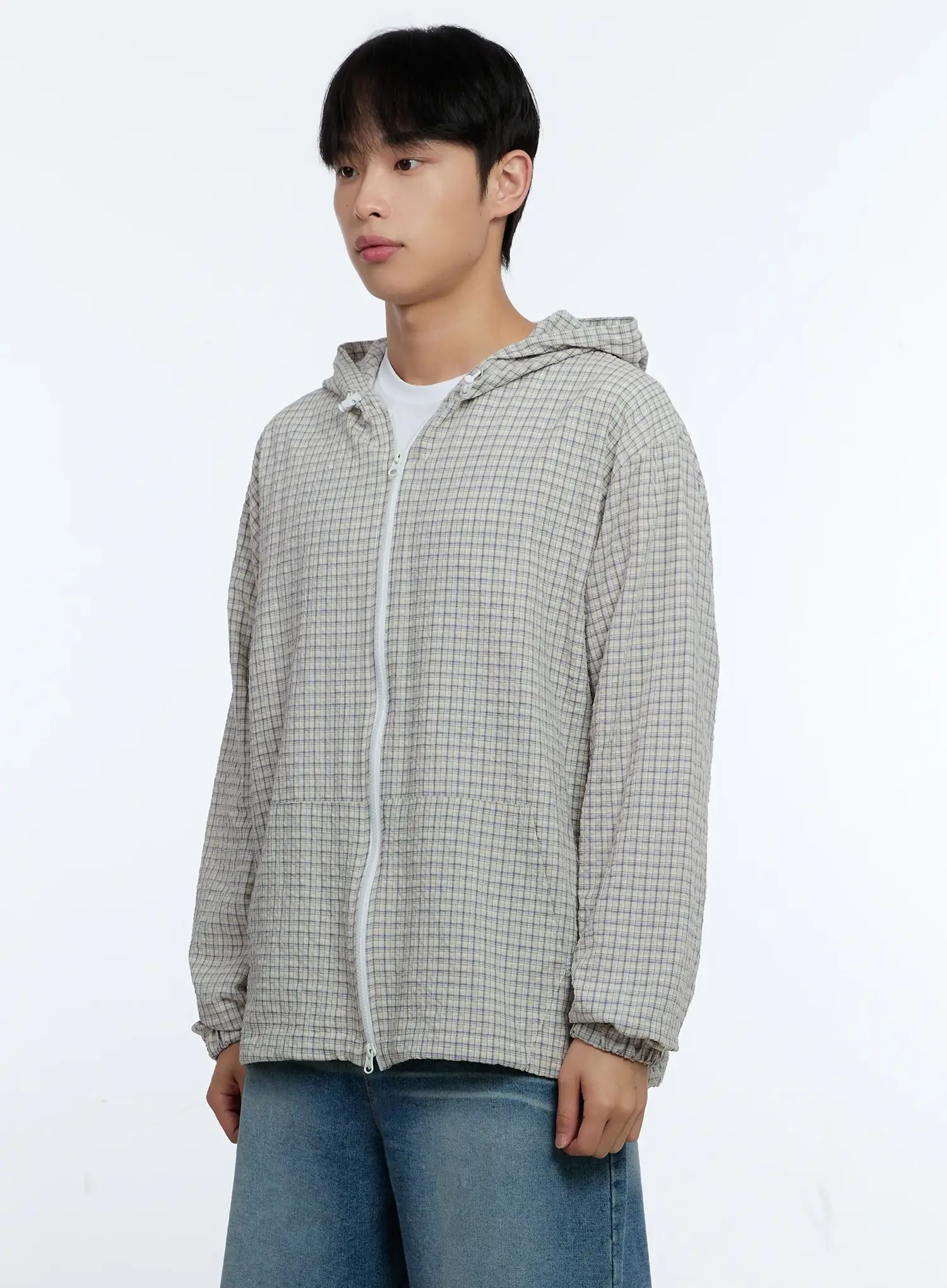 Men's Checkered Windbreaker Jacket IG515 - Image 4