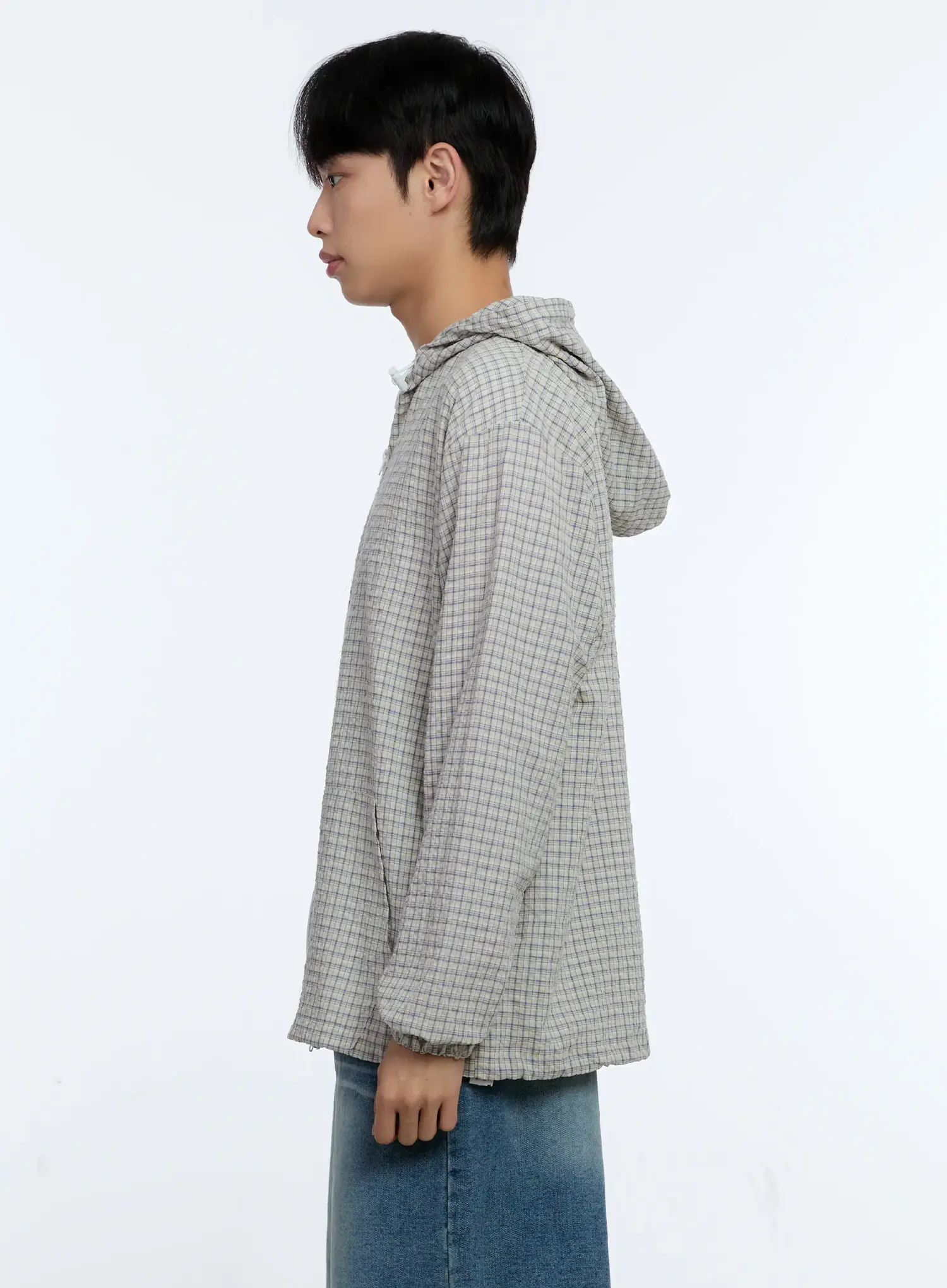 Men's Checkered Windbreaker Jacket IG515 - Image 5